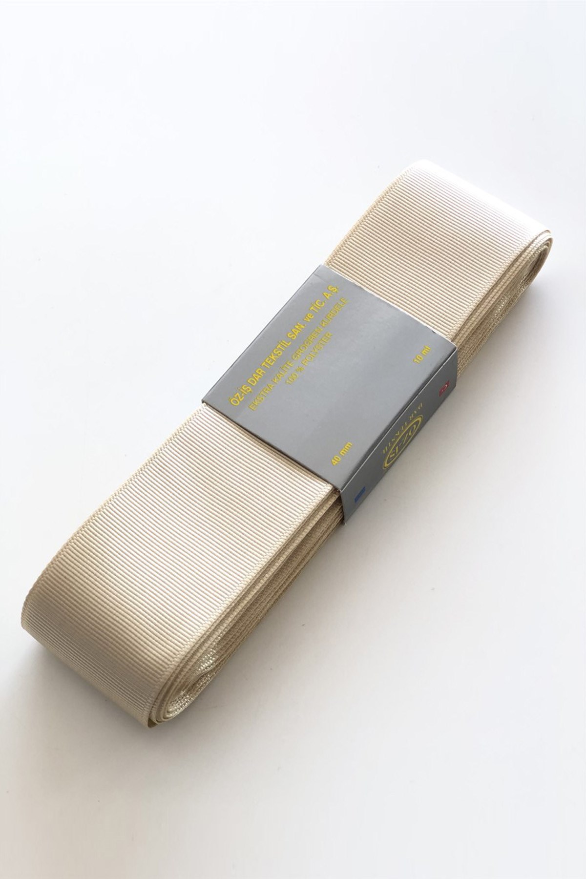 Beige Grosgrain Ribbon 4 cm 10 m