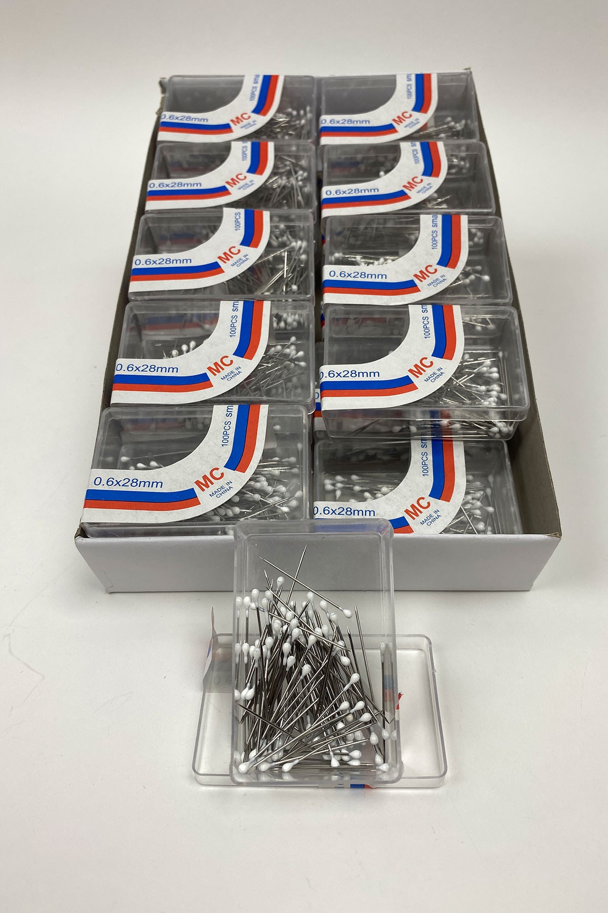 White Head Pins 1 Box of 100