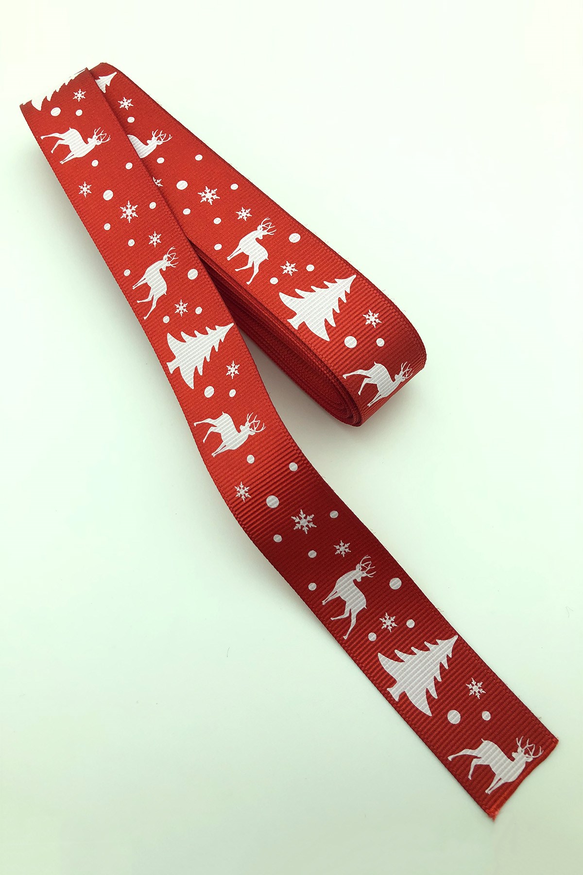 White Pine Tree Printed Christmas Ribbon