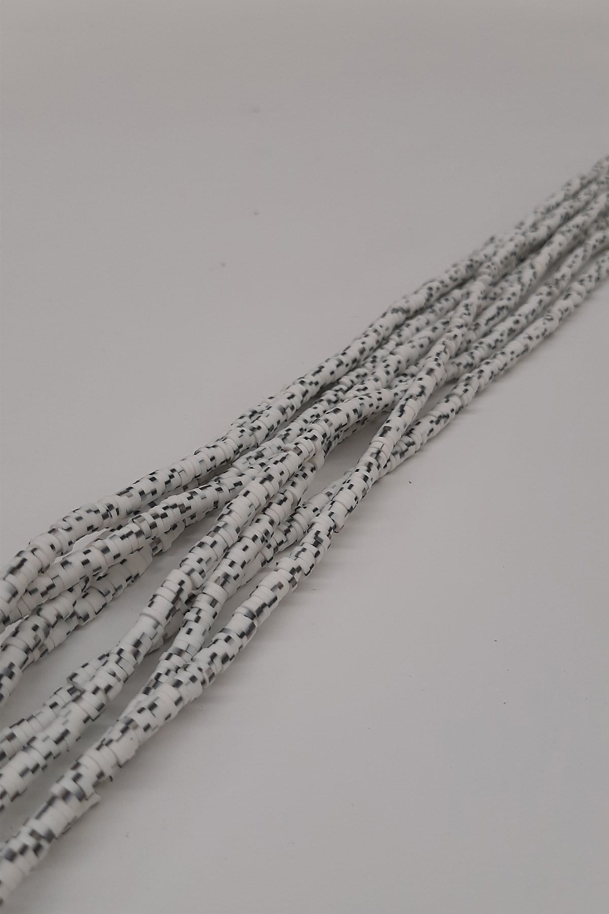 Beyaz Desenli Fimo Hamur Boncuk 4mm