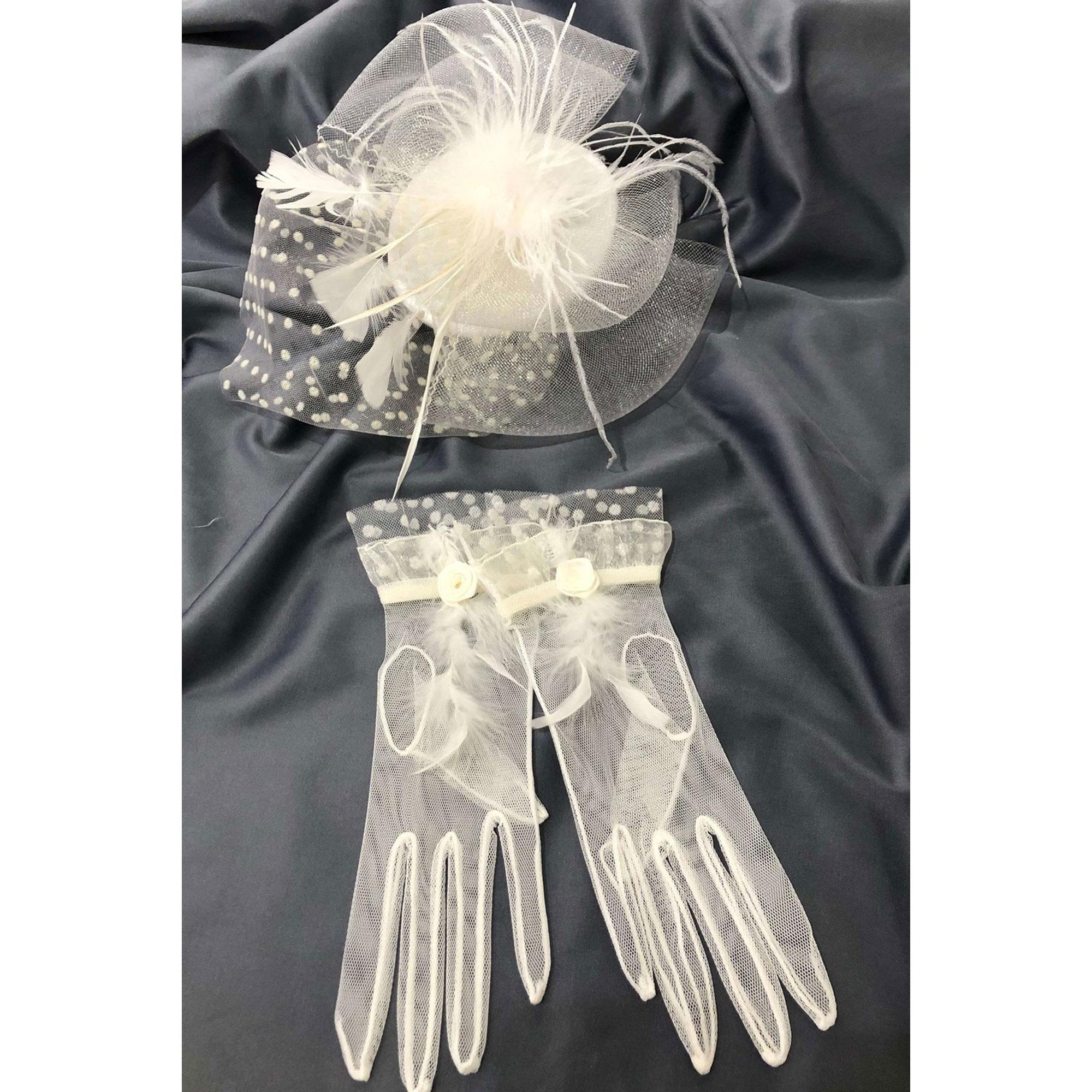 Toptan Beyaz Eldiven-Vualet Nikah Şapkası