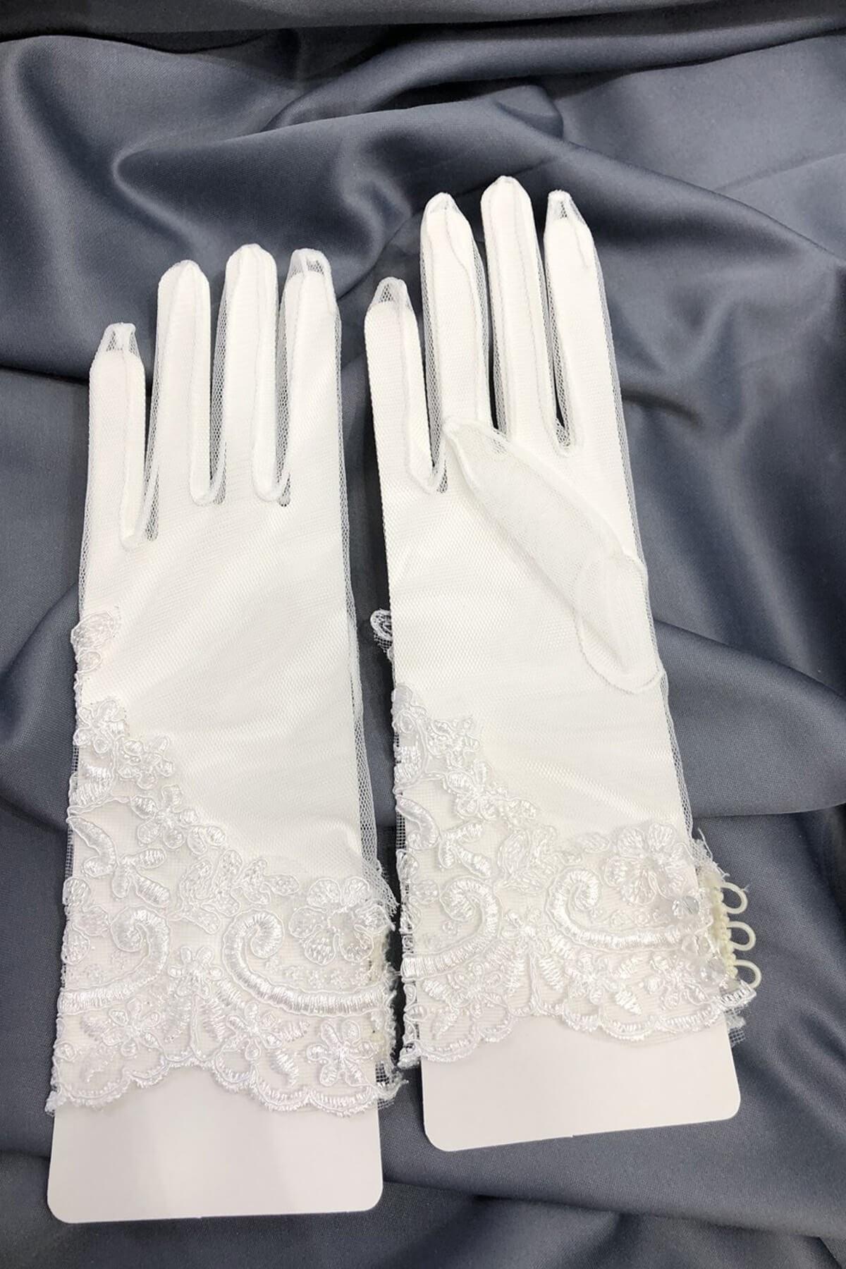 Wholesale White Guipure Lace Gloves