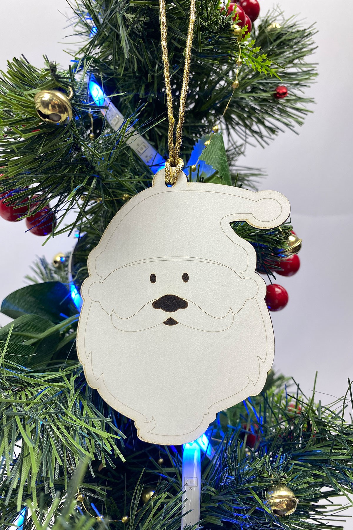 Beyaz Noel Baba Yılbaşı Ağaç Süsü(5Adet)