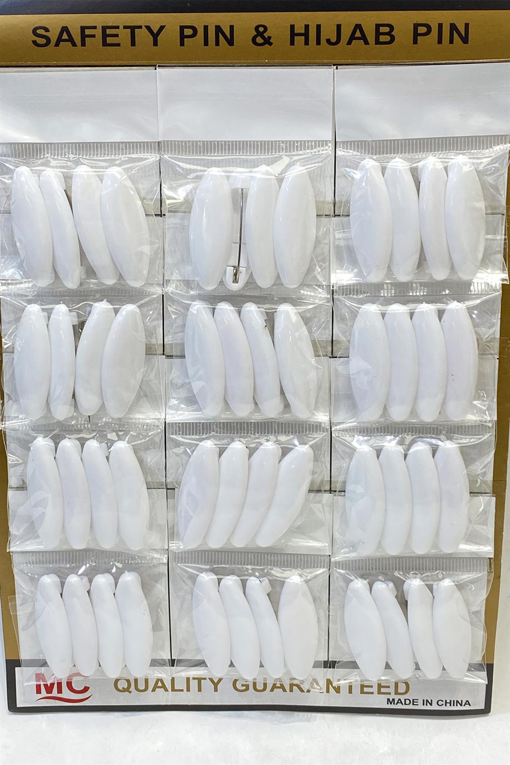 Beyaz Plastik Eşarp İğnesi, Eşarp Klipsi 48 Adet