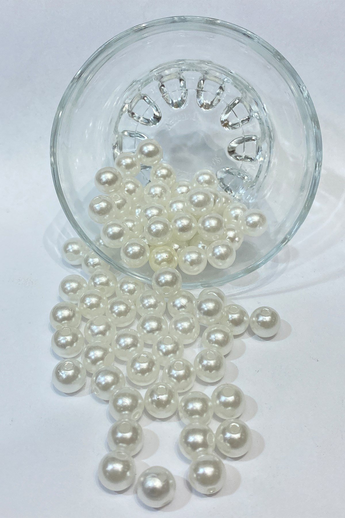 Beyaz Plastik inci Boncuk 14 mm 50 gr
