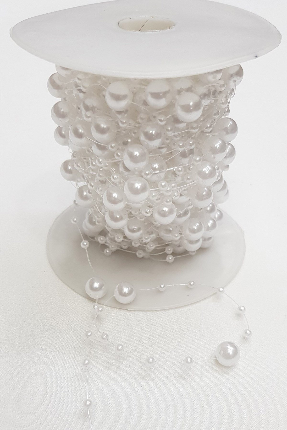 Beyaz Saçaklı Misinalı İnci