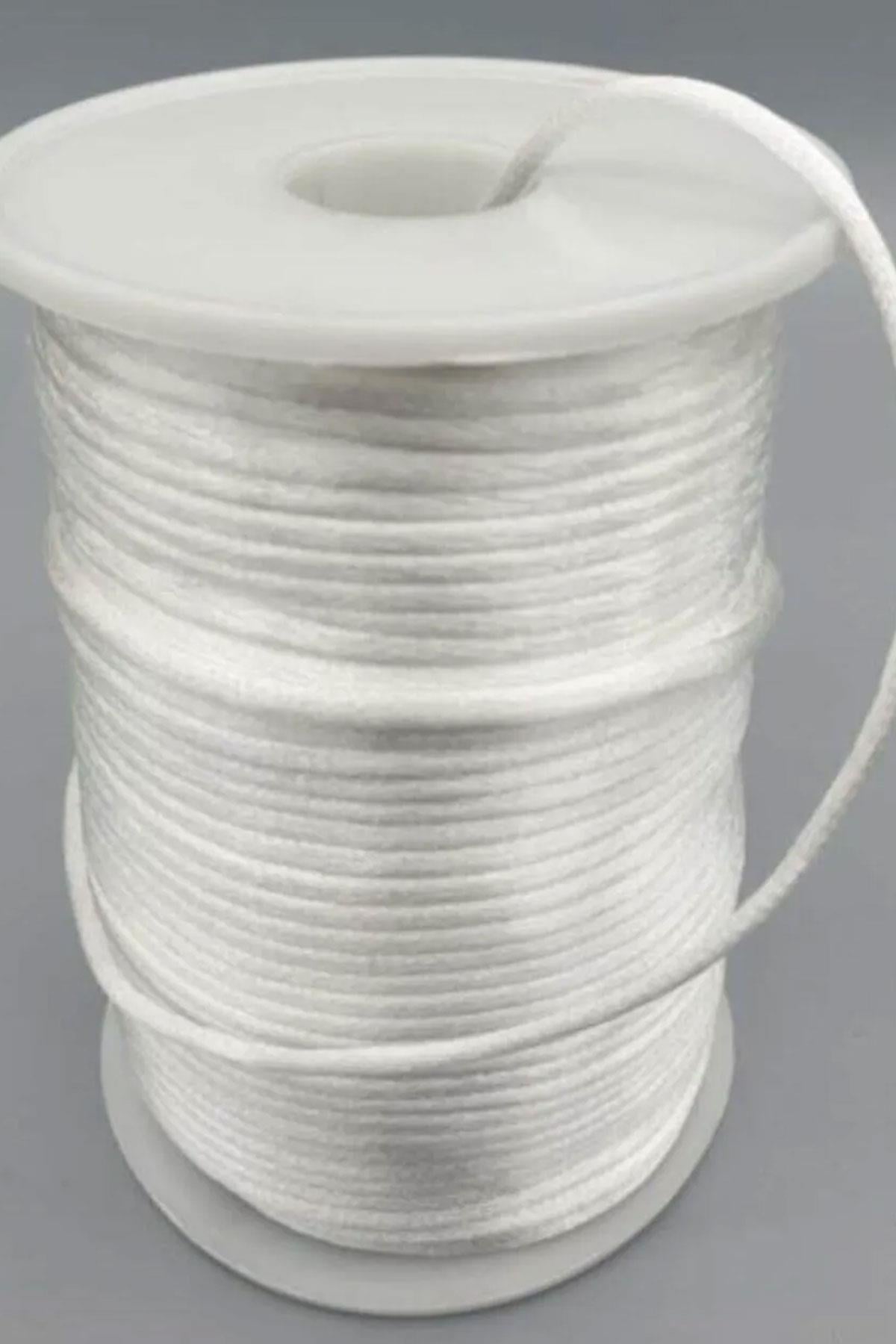 Beyaz Saten-floş Ip Kalınlığı 2 Mm.10 Metre