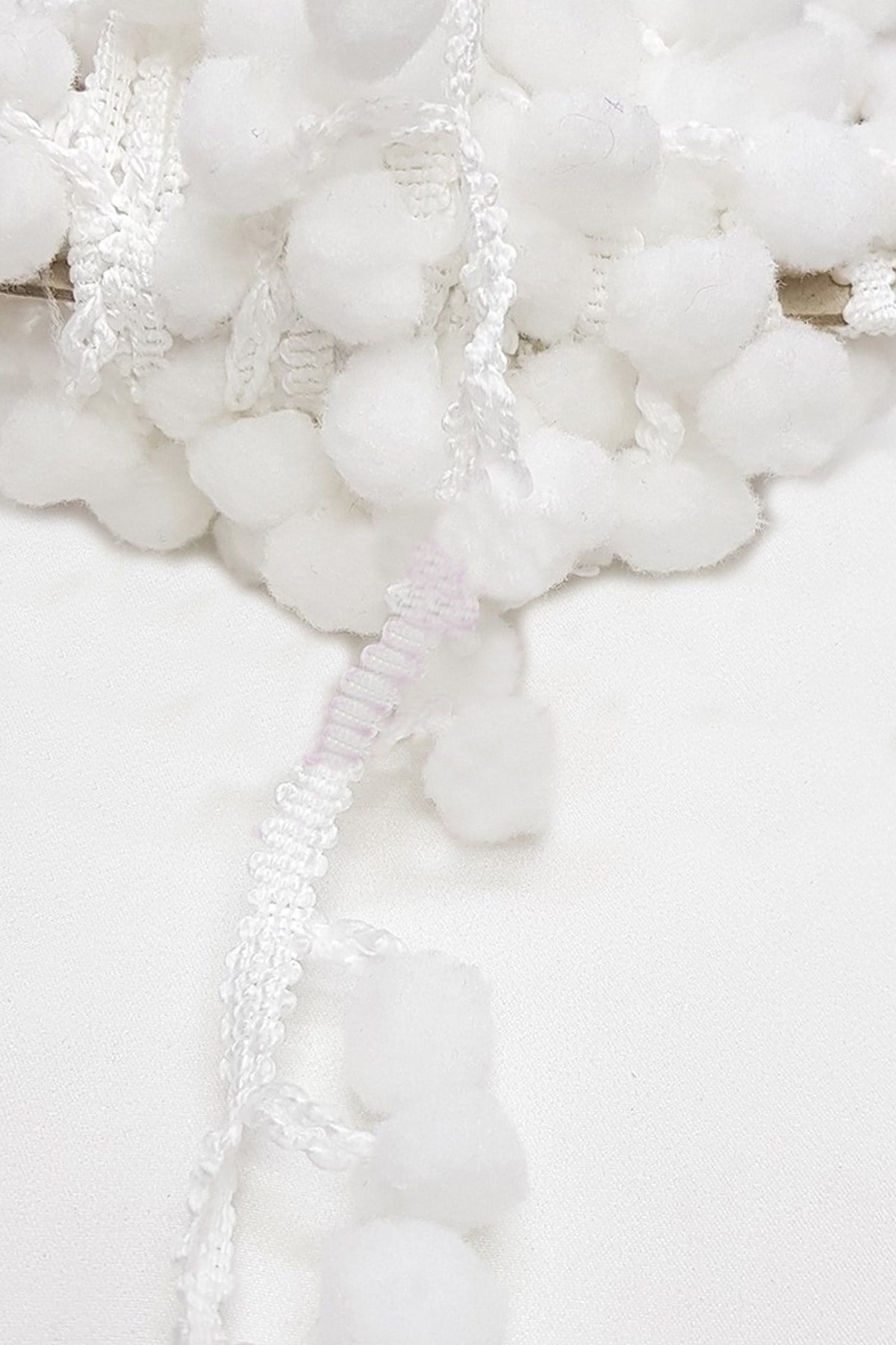 White Stripe Pompom 1.5cm