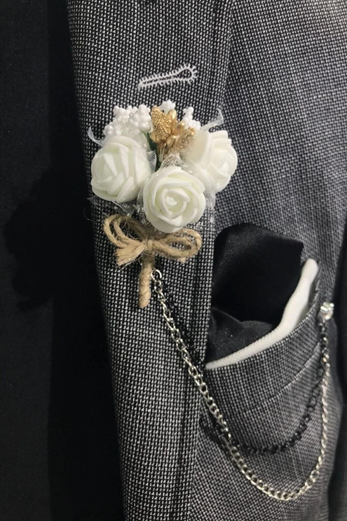 Beyaz Yaka Çiçeği - Damat Çiçeği - Sağdıç Çiçeği 10 Adet