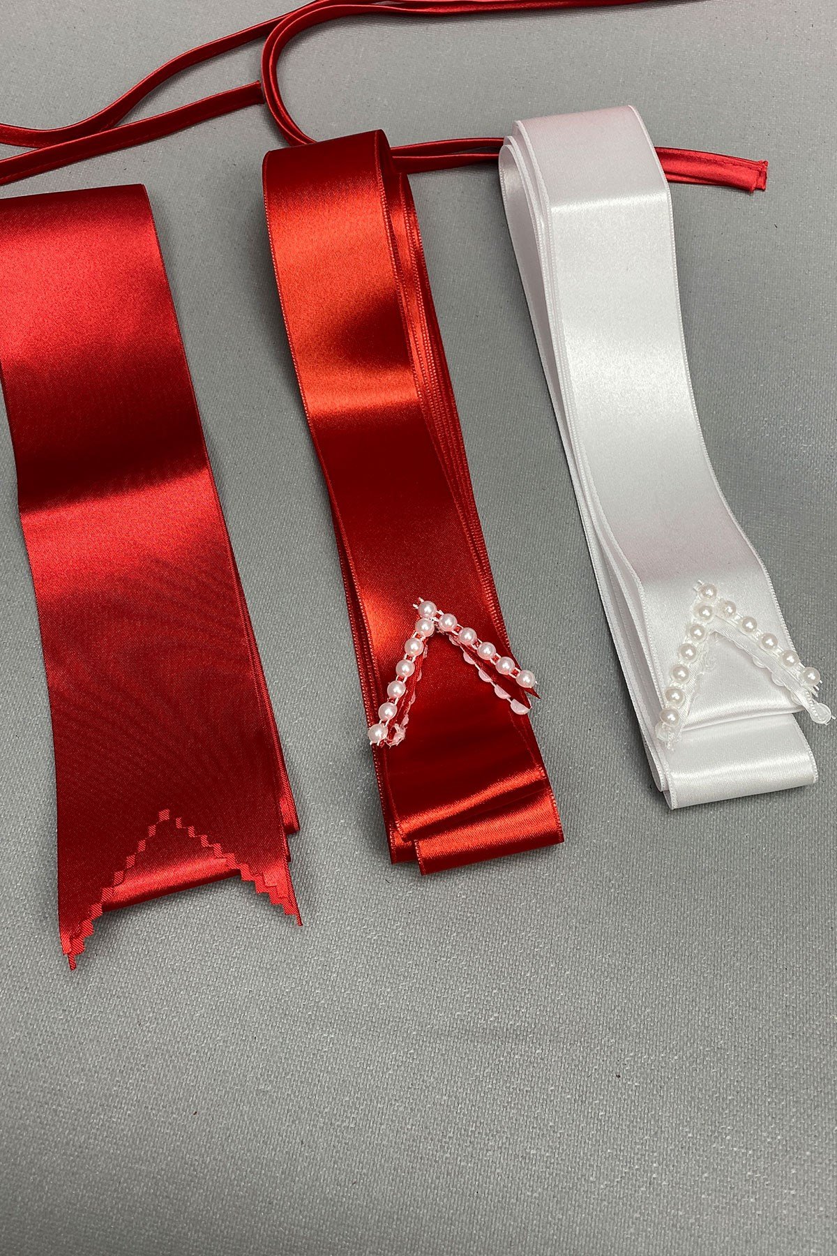 Biyeli Gelin Duvağı ve Ay Yıldızlı Damat Örtüsü Takı Kurdele Seti