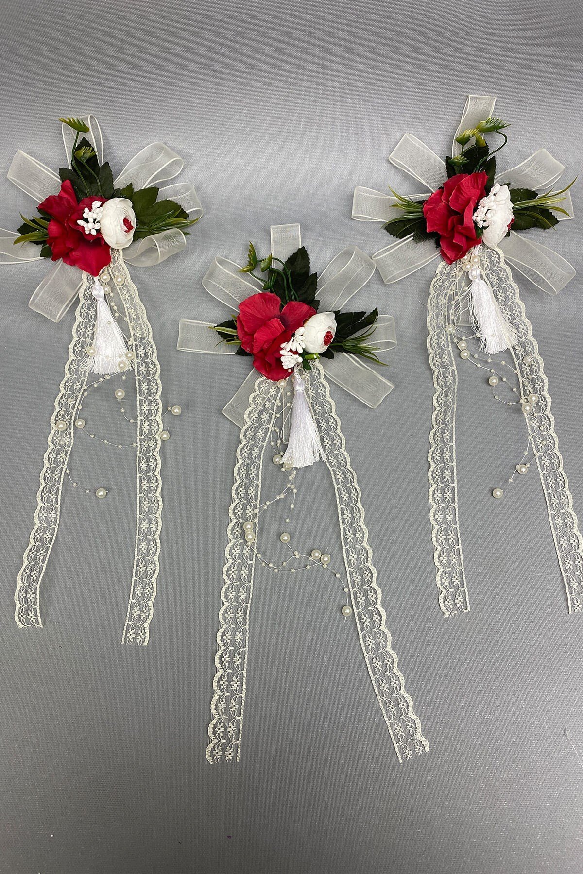 Bohça Bavul ve Konvoy Araba Süsü 3 Adet Kırmızı