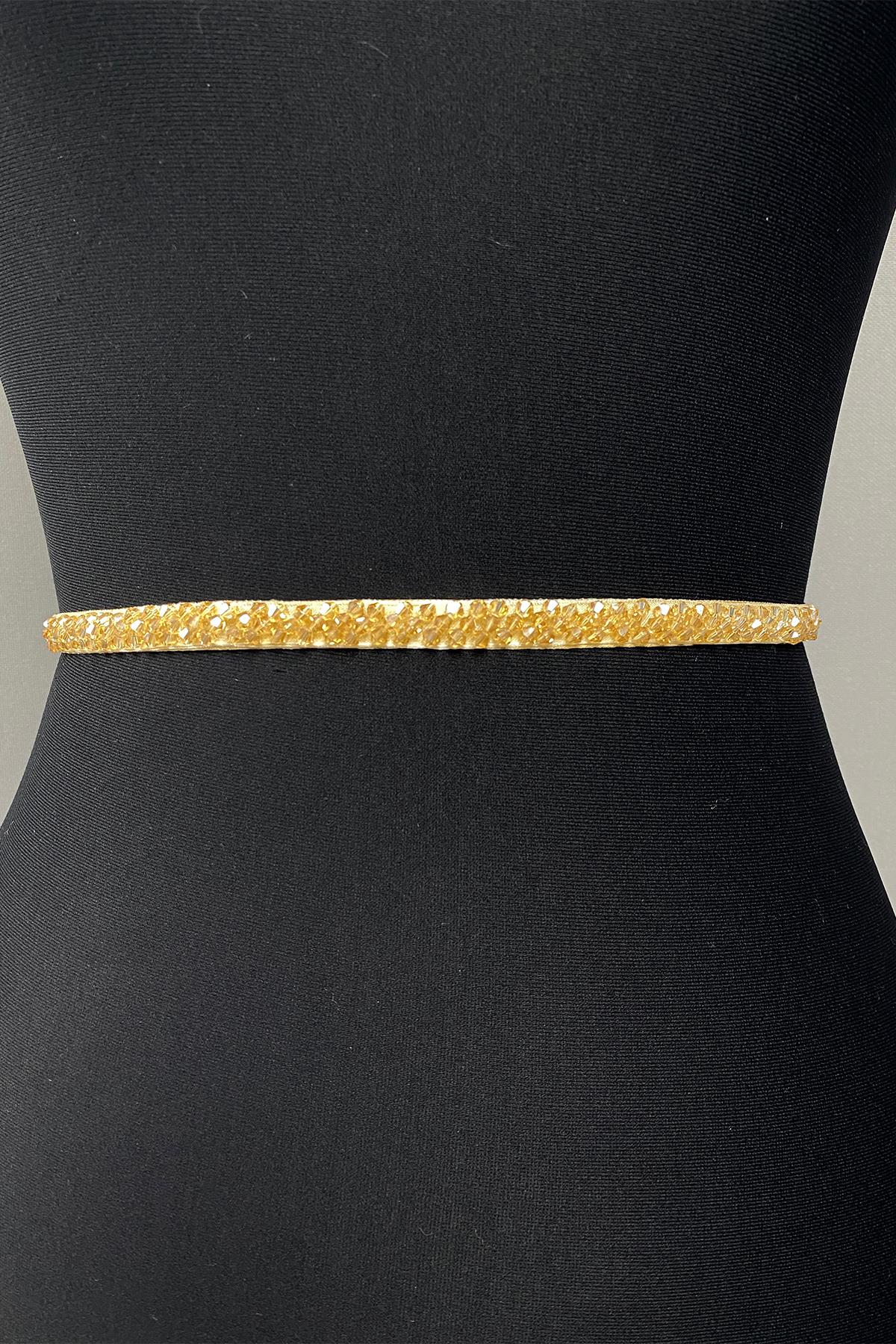 Bead Embroidered Dress Belt Waist Accessory