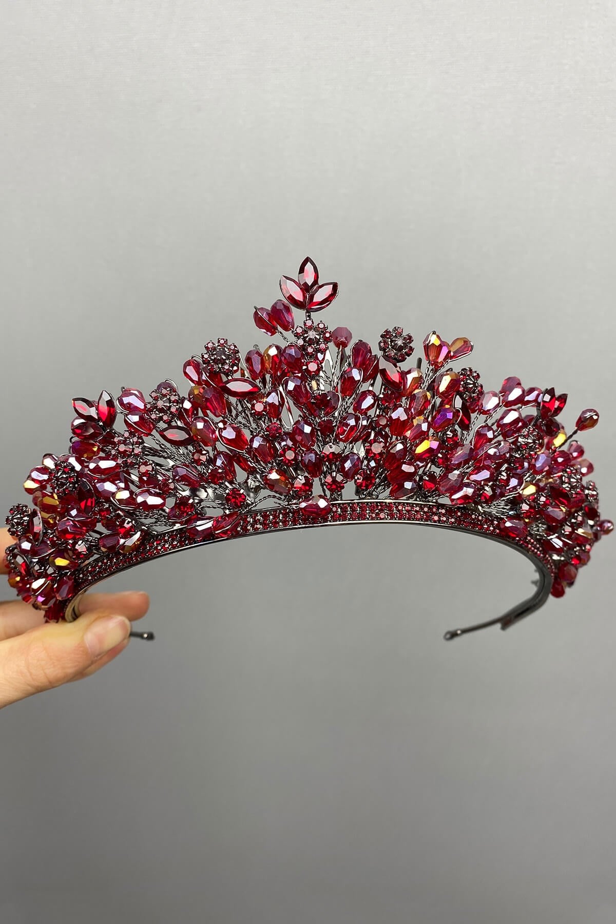 Burgundy Akbahar Bride and Henna Crown