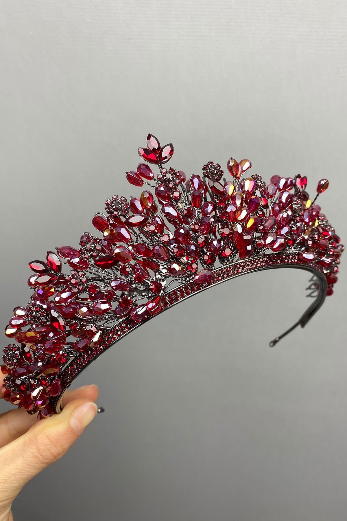 Burgundy Akbahar Bride and Henna Crown