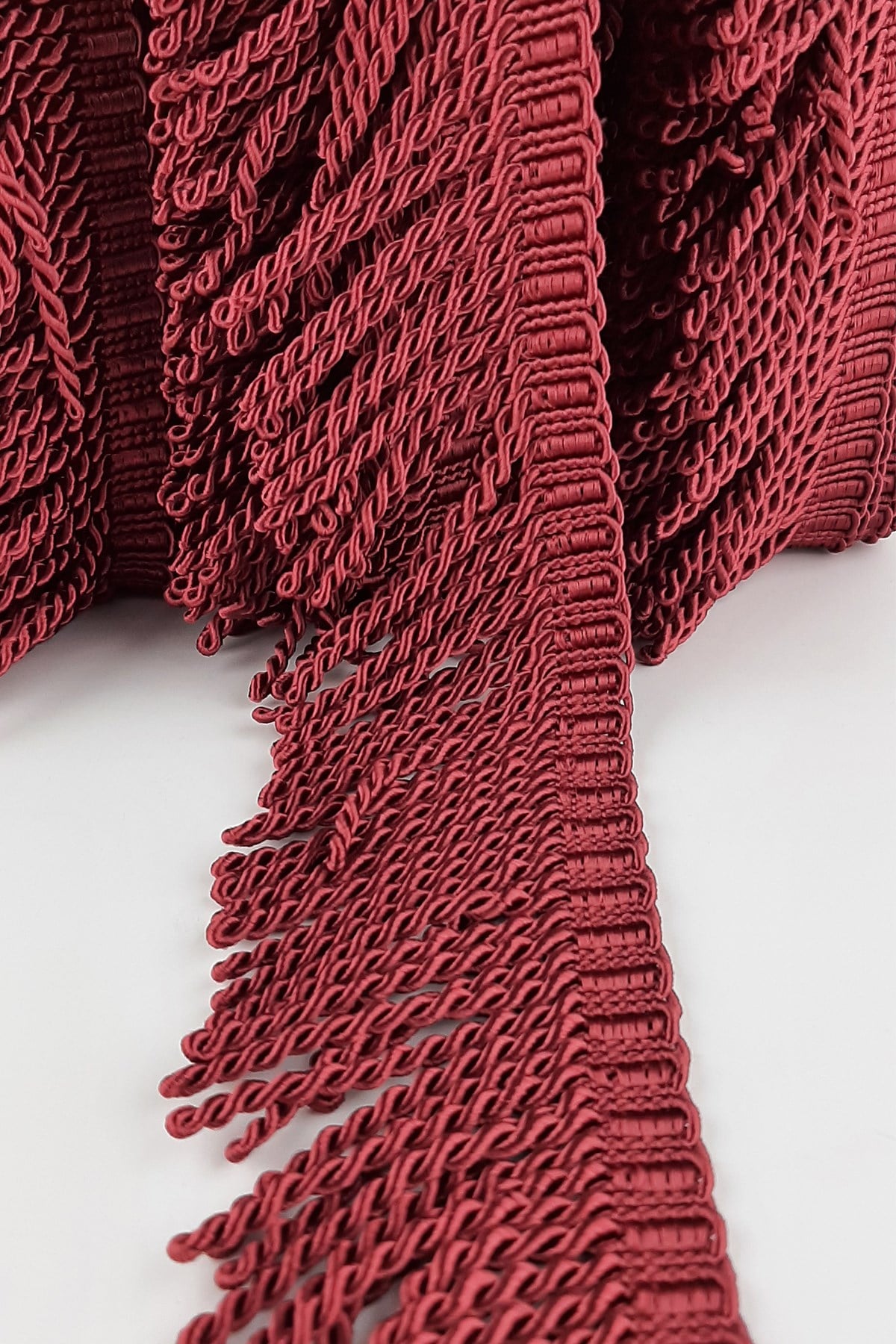Burgundy Twisted Bouillon Fringe Tassel 7 cm