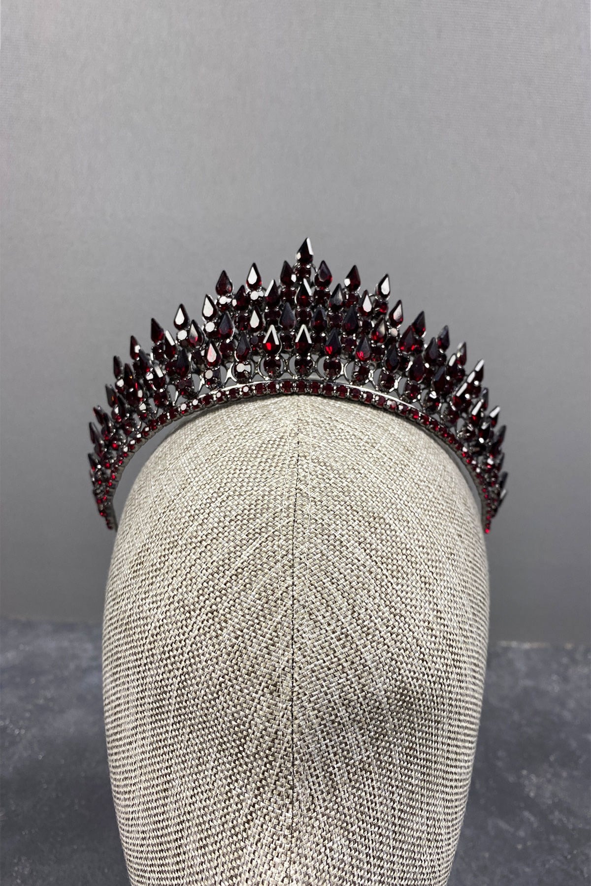 Burgundy Drop 3D Bridal Henna Crown