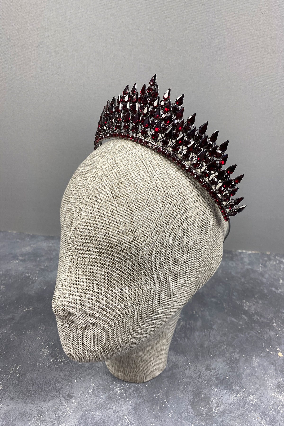 Burgundy Drop 3D Bridal Henna Crown
