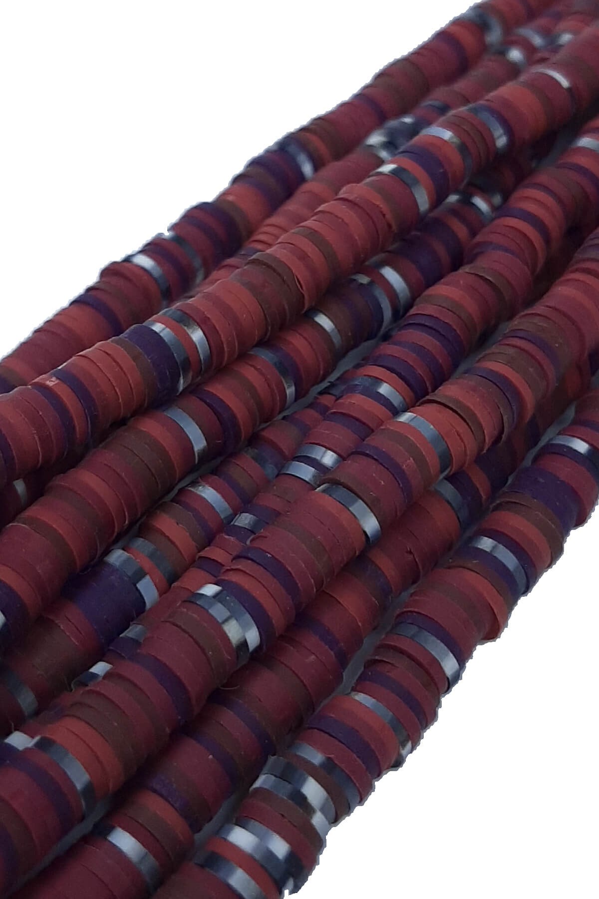 Bordo Lacivertli Fimo Hamur Boncuk 6 mm