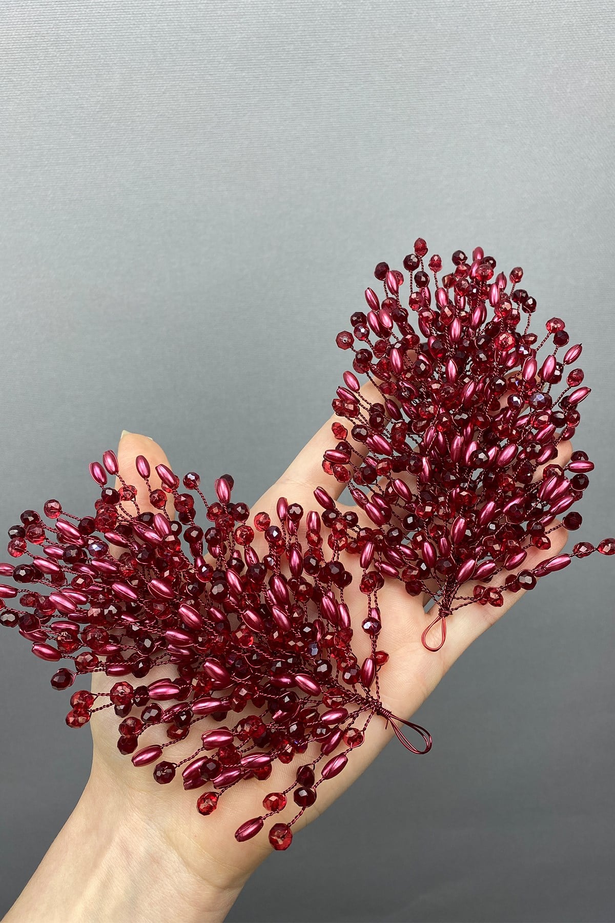 Burgundy Mila Bridal Hair Accessory