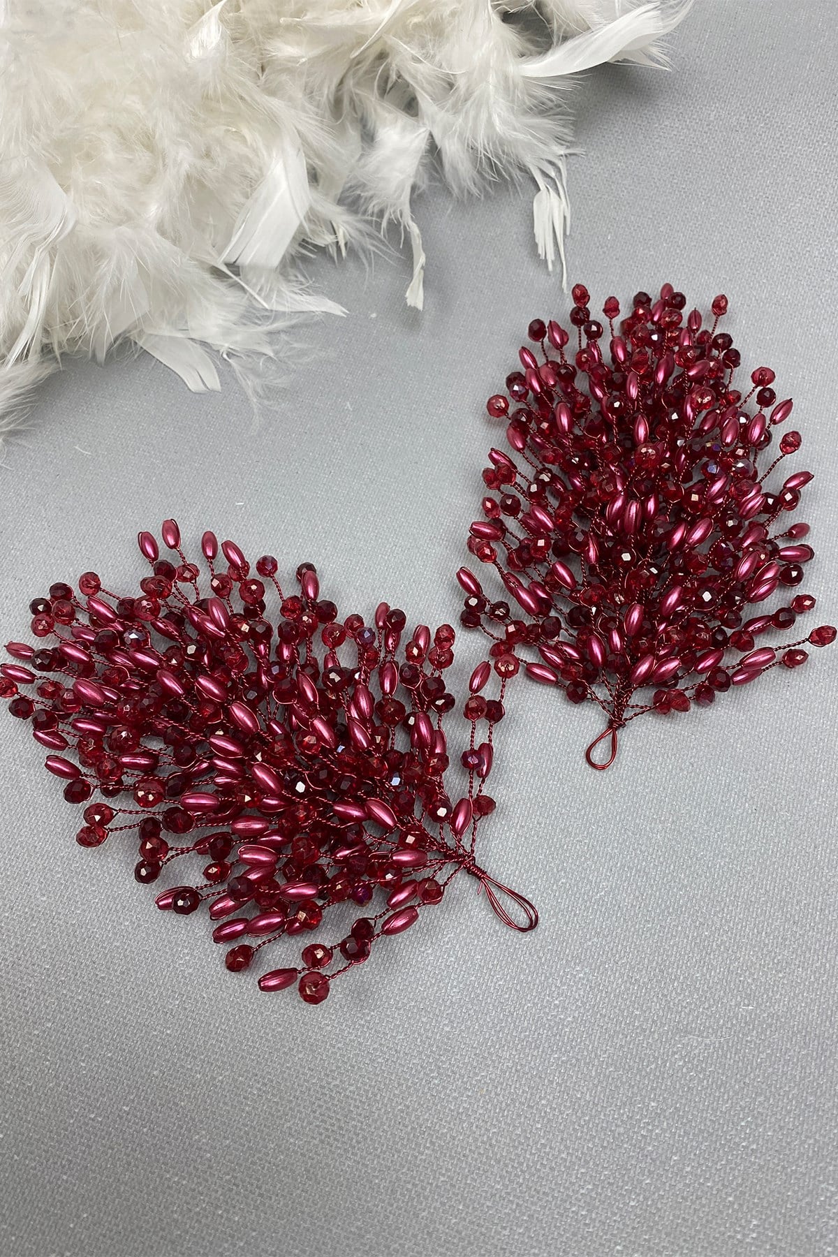 Burgundy Mila Bridal Hair Accessory