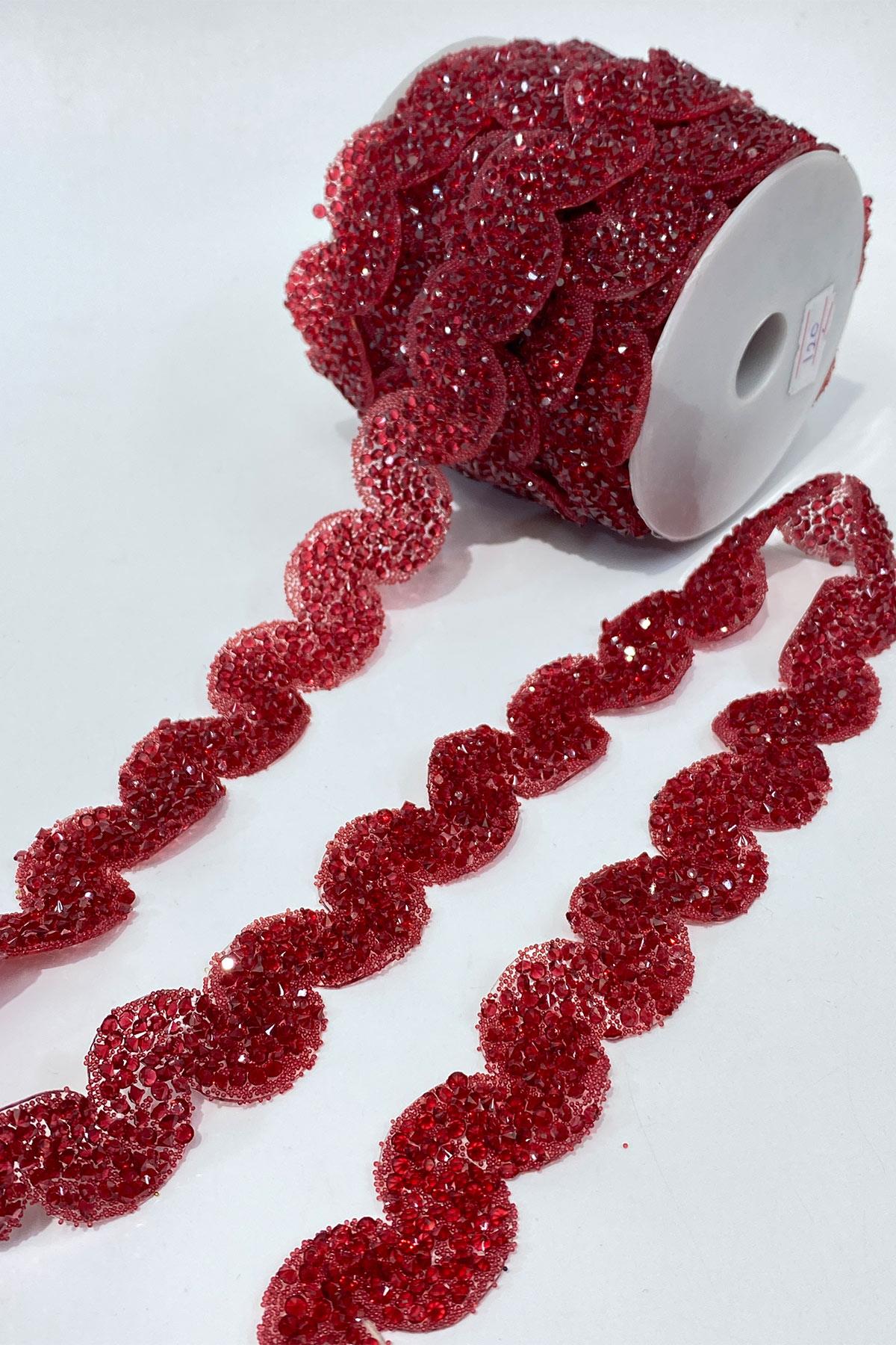 Burgundy Waterway Pattern Iron-on Strip Applique