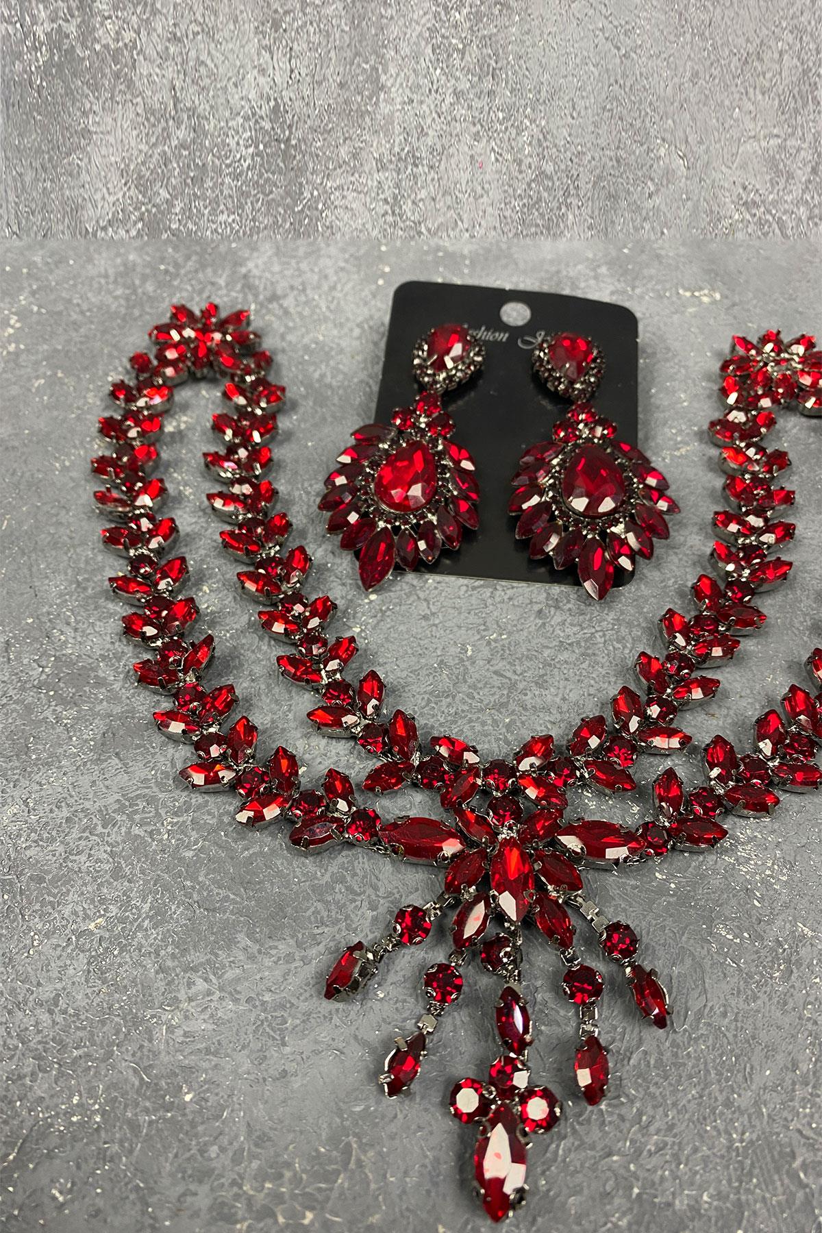 Sultan Crown Bridal Henna Hair Accessory and Stone Earring Set