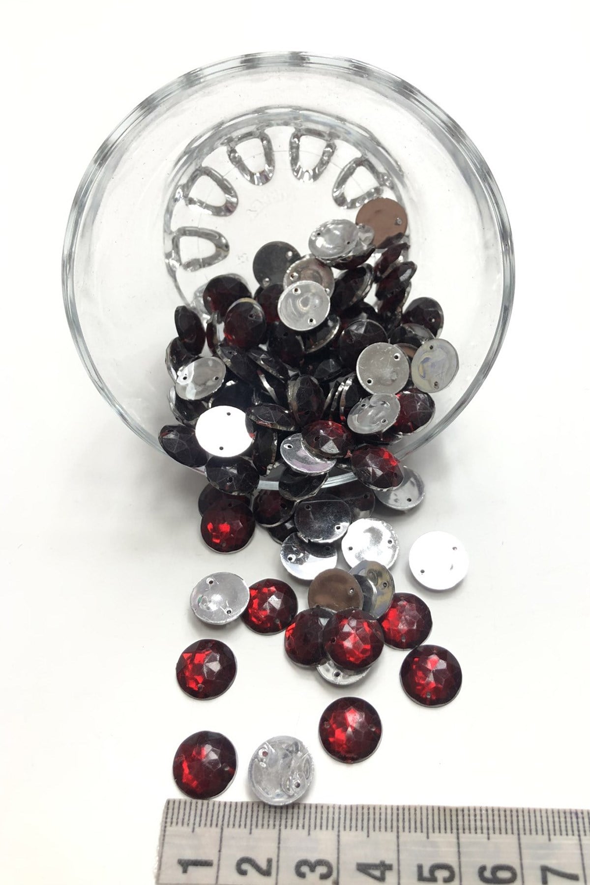 Bordo Yuvarlak Plastik Dikme Taş 20 gr