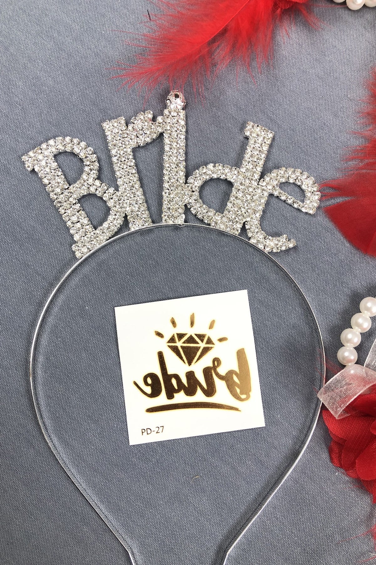 Bride Crown and Laser Flower Bridesmaid Bracelet Set