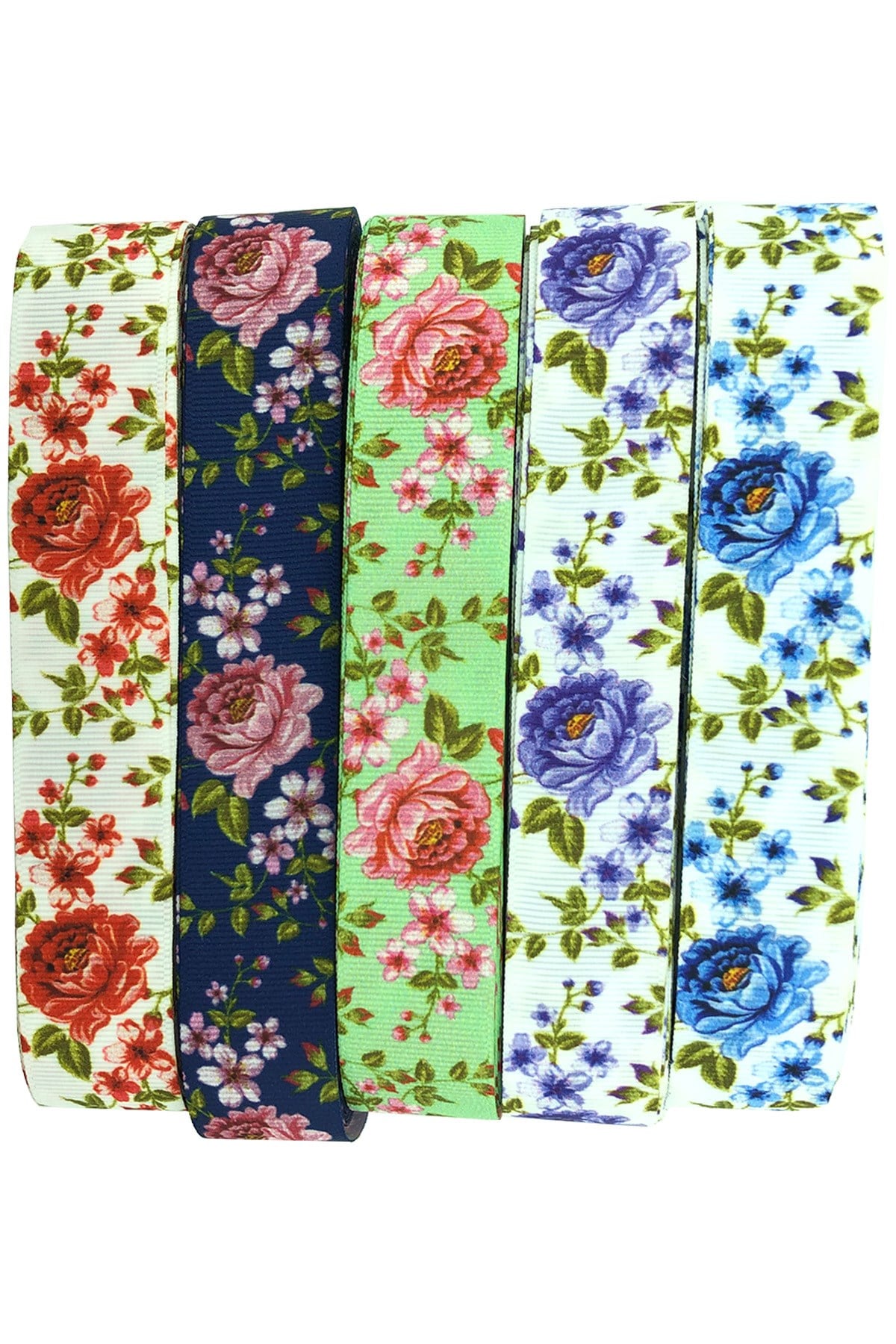 Large Floral Printed Gorgren Ribbon
