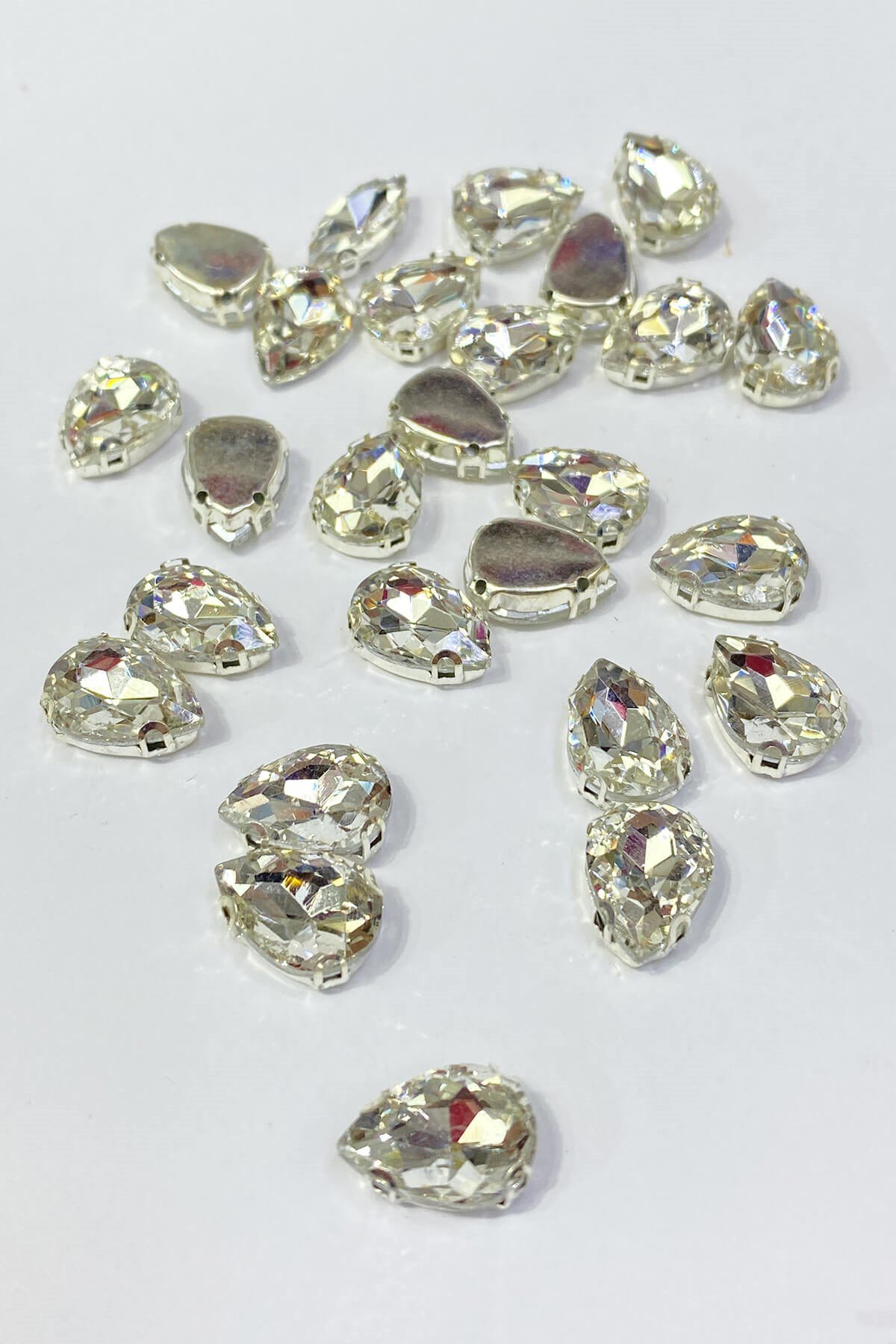 Cam Büyük Damla Kasalı Dikme Taş 10 Adet