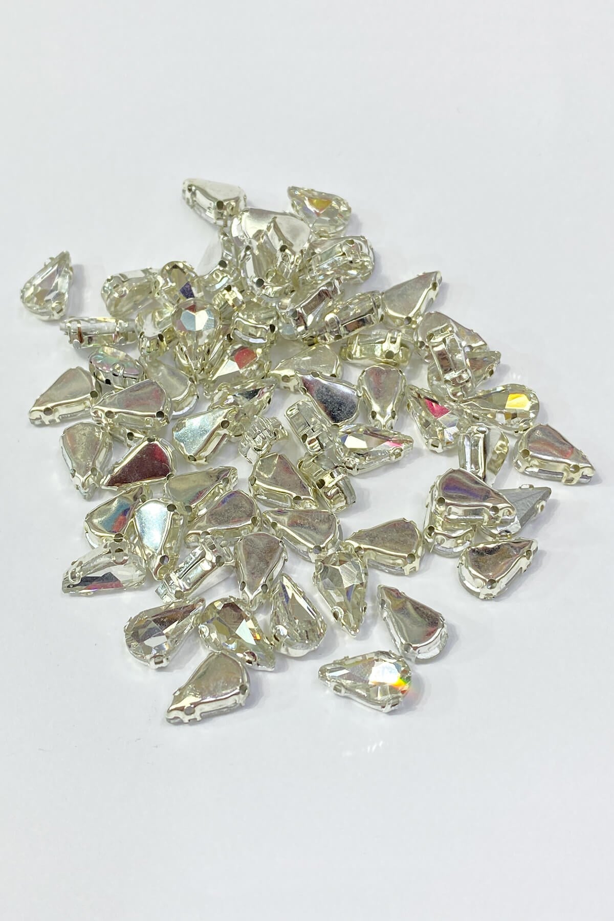Glass Drop Cased Stud Stone 10 pcs