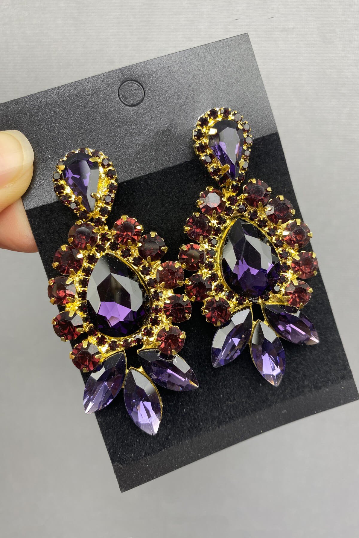 Glass Drop and Shuttle Stone Earrings