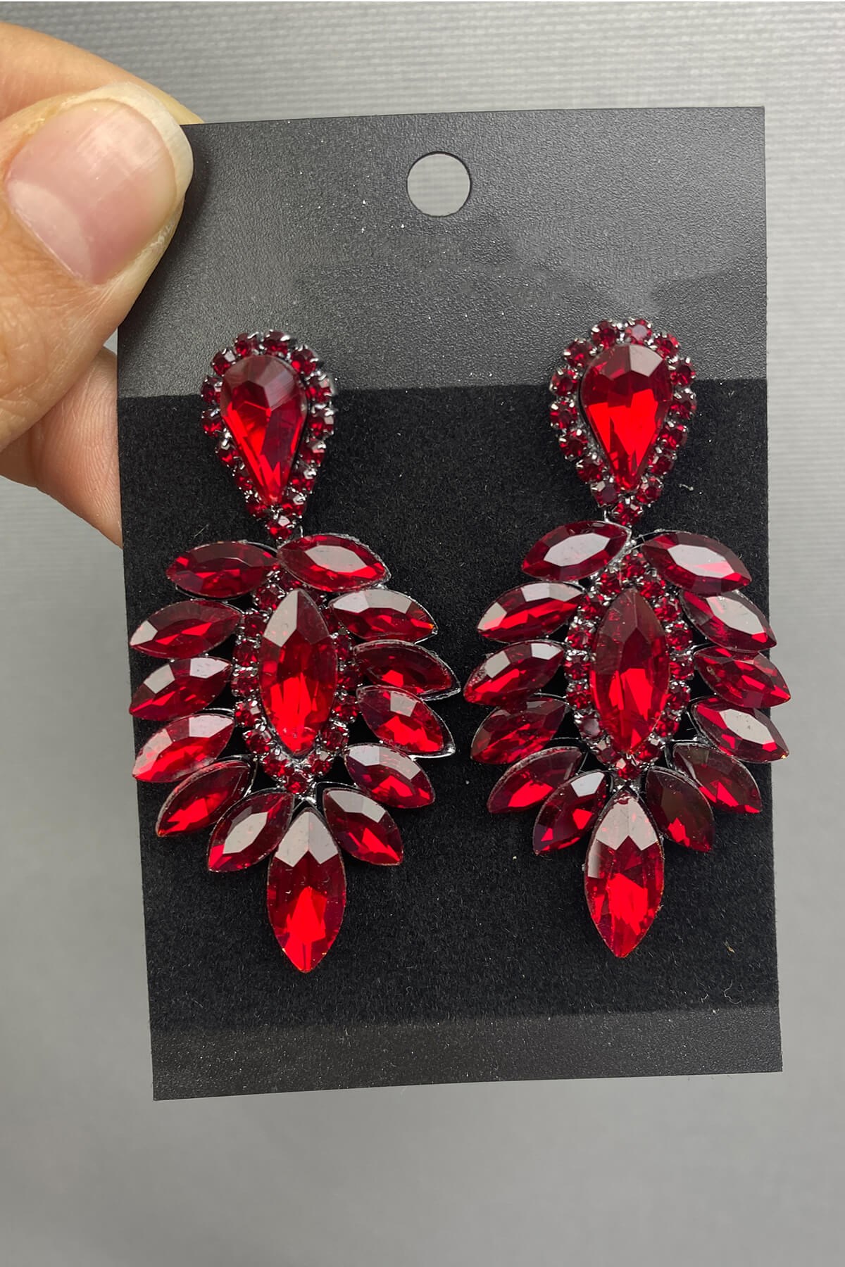 Glass Shuttle Stone Earrings