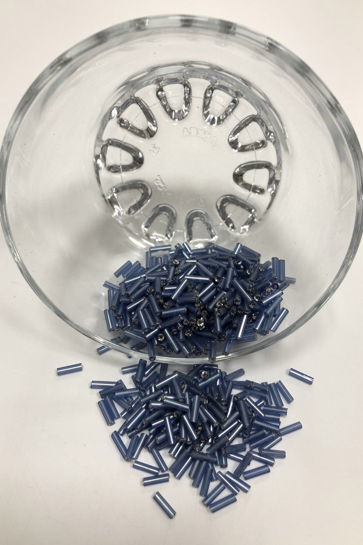 Steel Blue Tubular Bead 5 mm