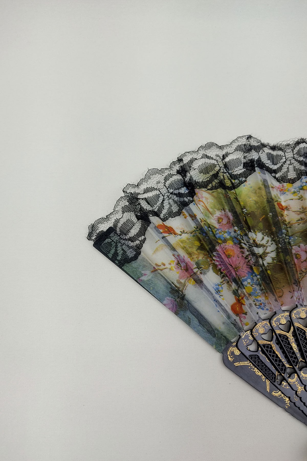 Çiçek Desenli Yelpaze 1 Adet