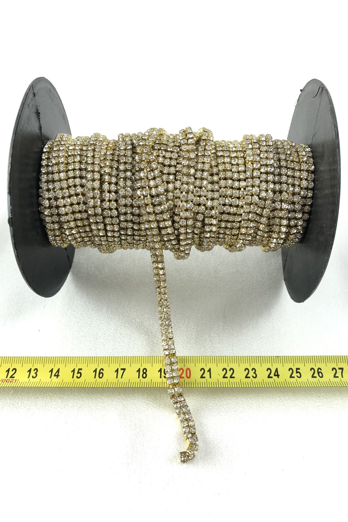 Double Row Sliver Stone Yellow Color