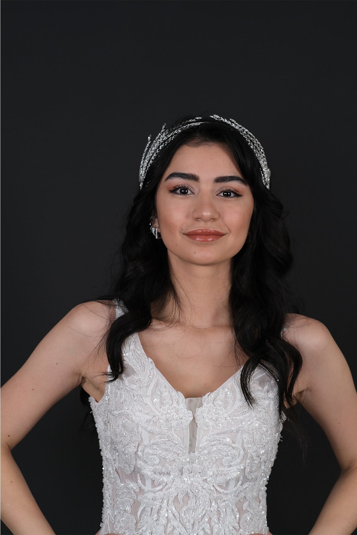Çift Taraflı Helen Gelin Tacı Saç Aksesuarı