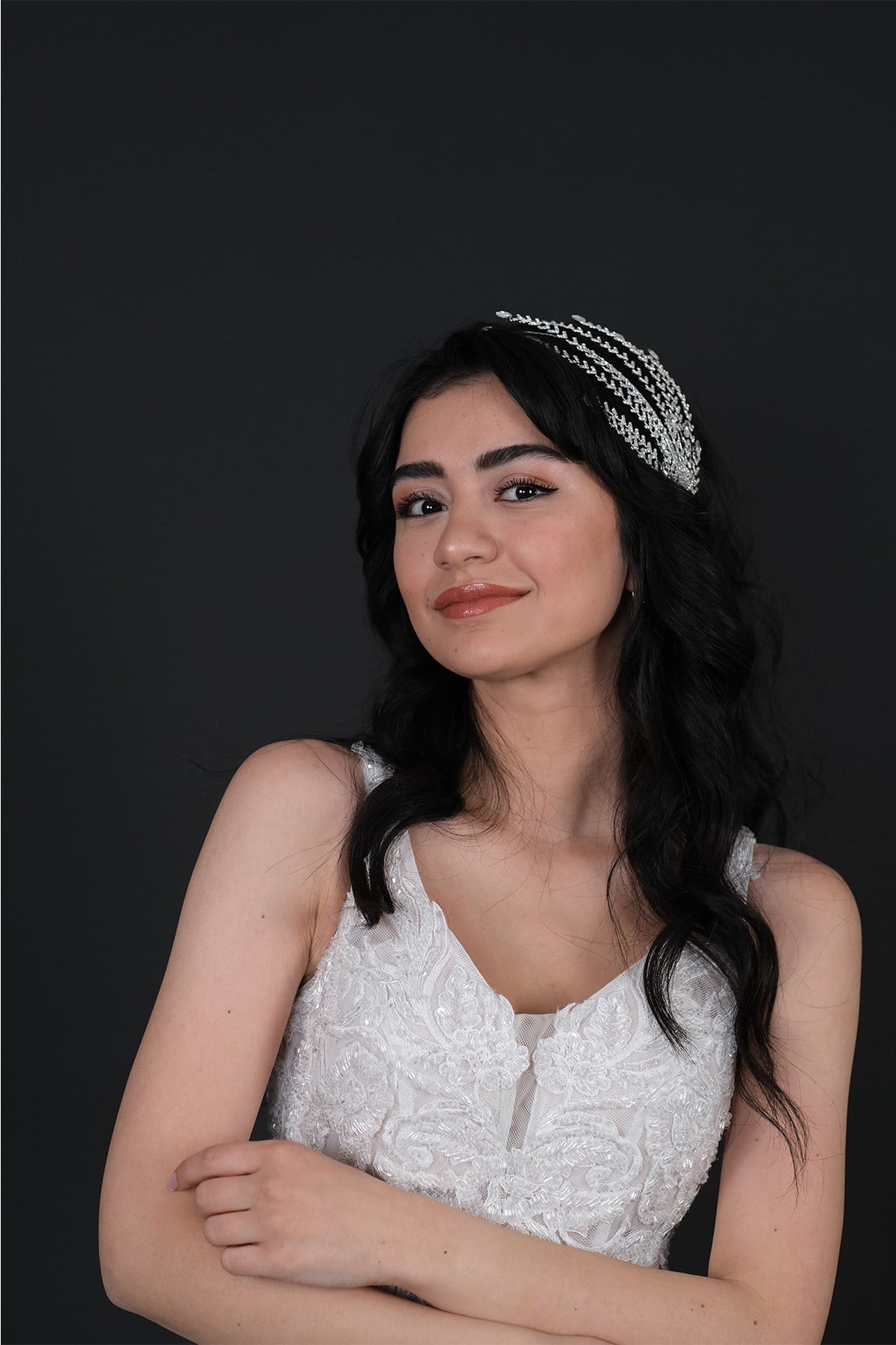 Çift Taraflı Helen Gelin Tacı Saç Aksesuarı