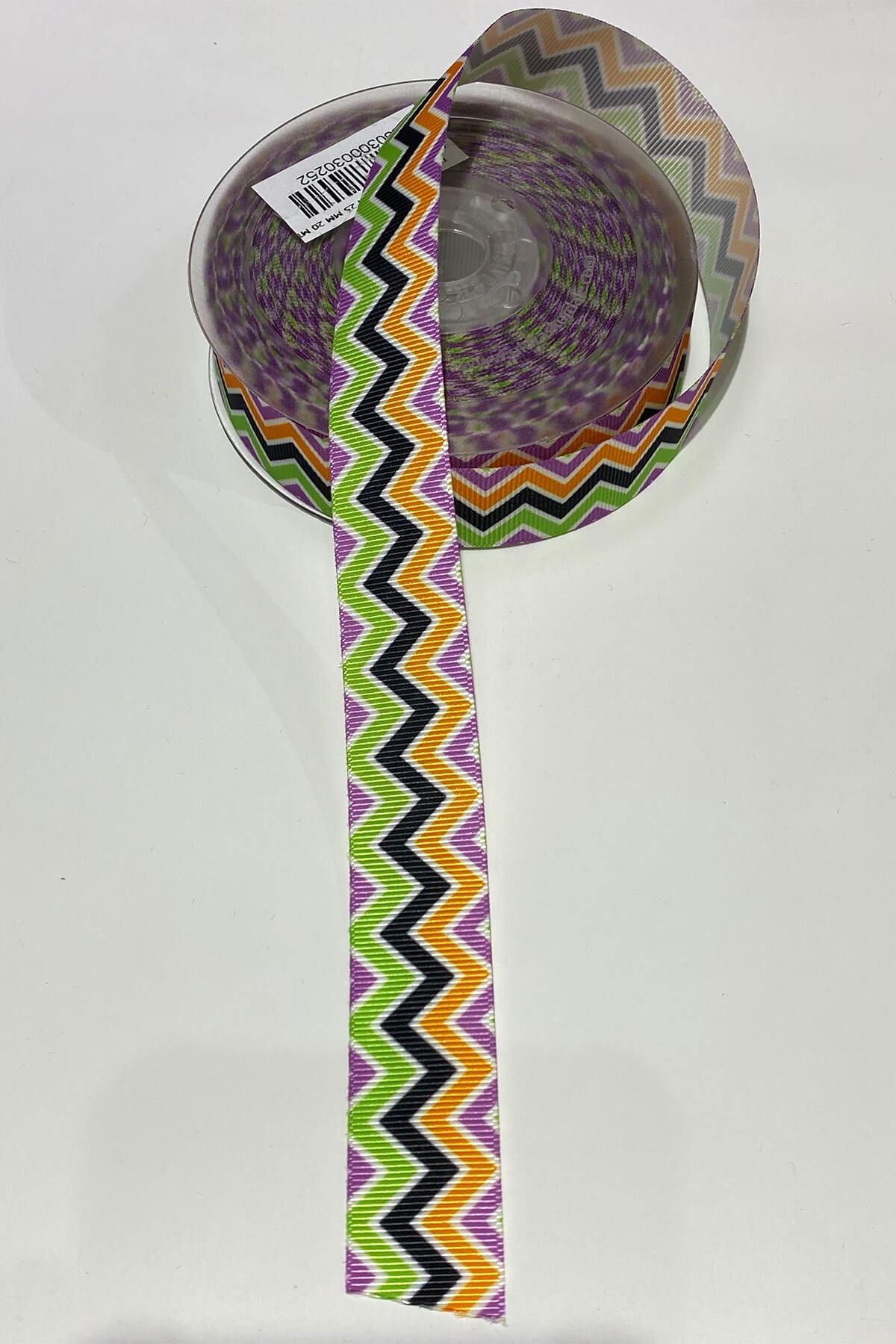 Çizgili Desenli Baskılı Grogren Kurdele 1 mt 2,5 cm Renkli