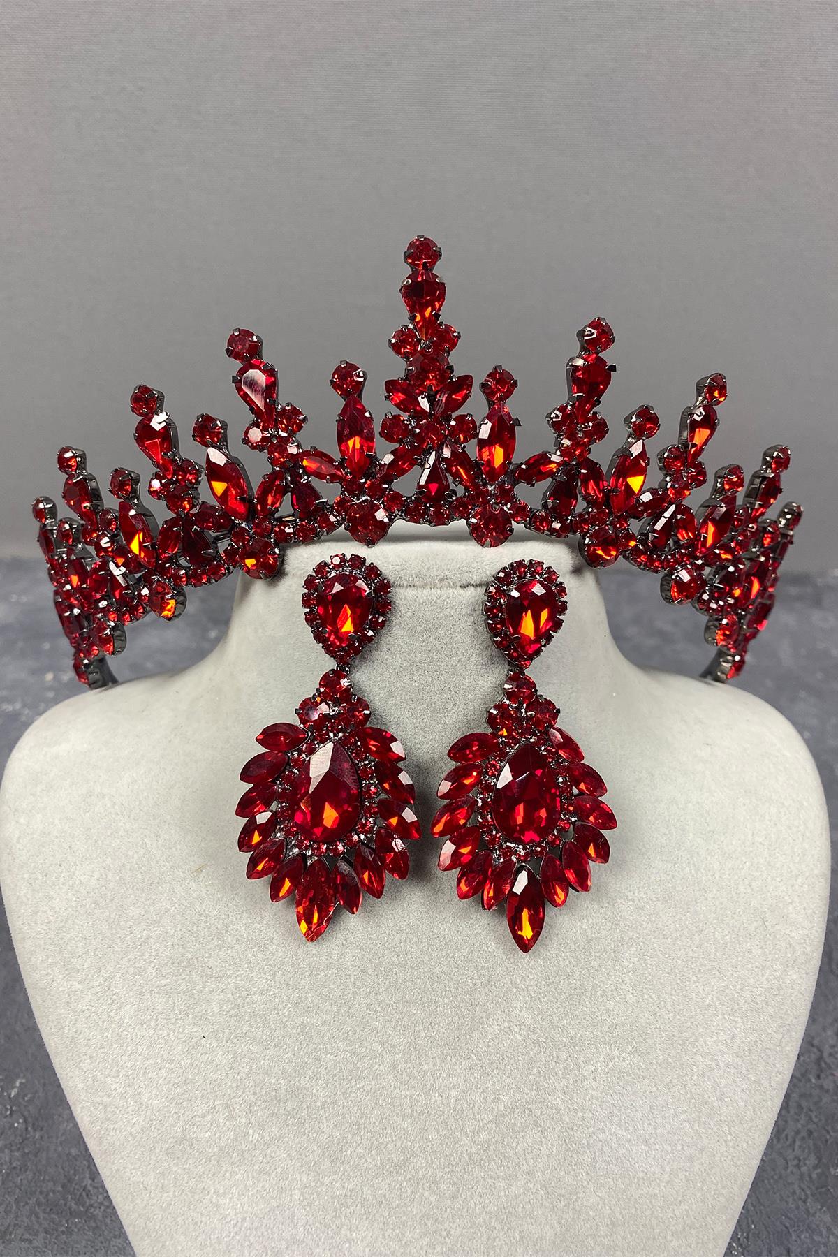 Cooker Bridal Henna Tiara and Stud Earrings Set
