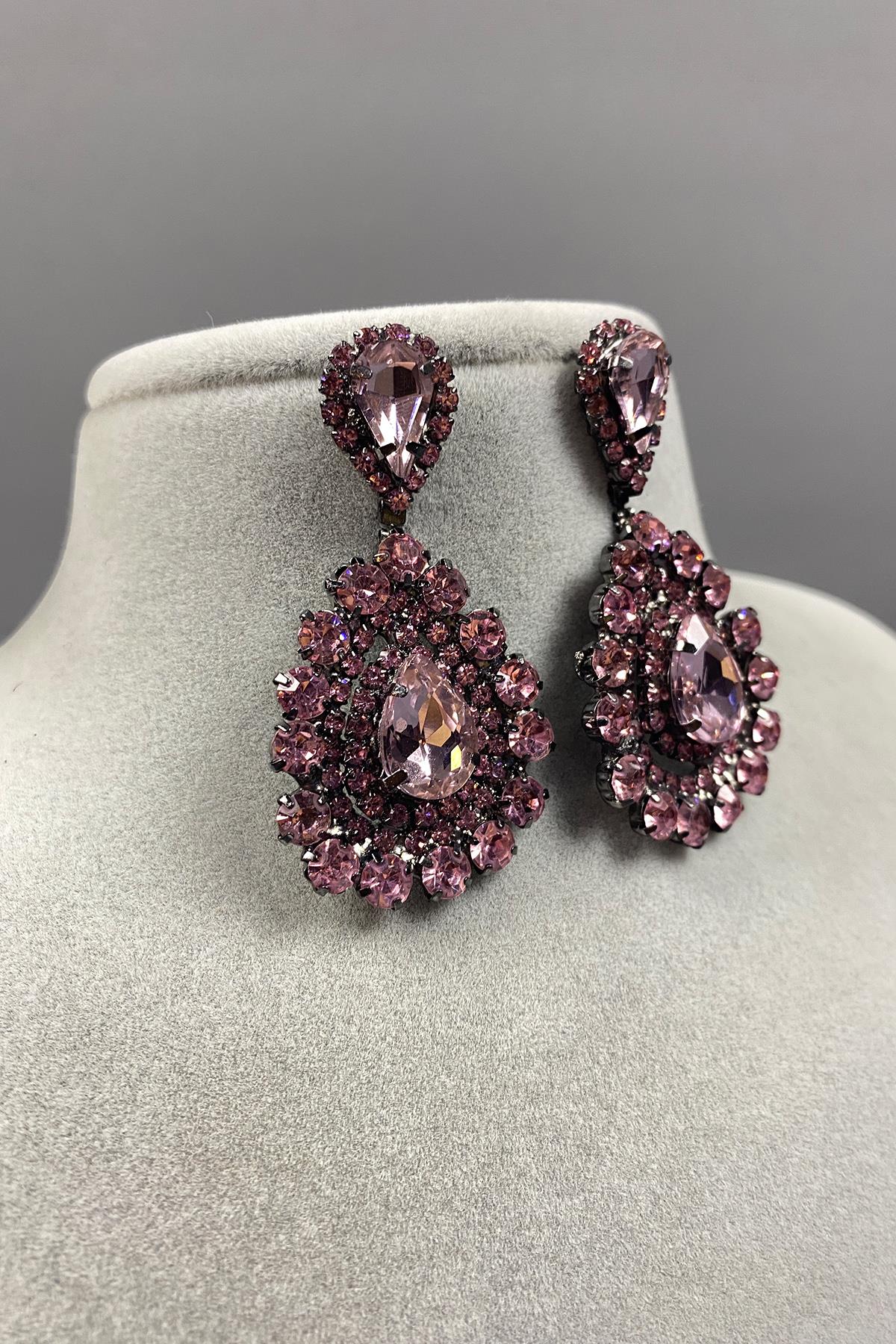 Drop Stone Evening Earrings
