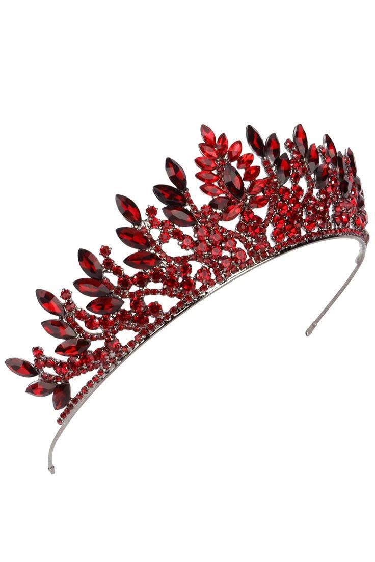 Denver Crystal Queen Tiara Bridal Henna Night Tiara Burgundy