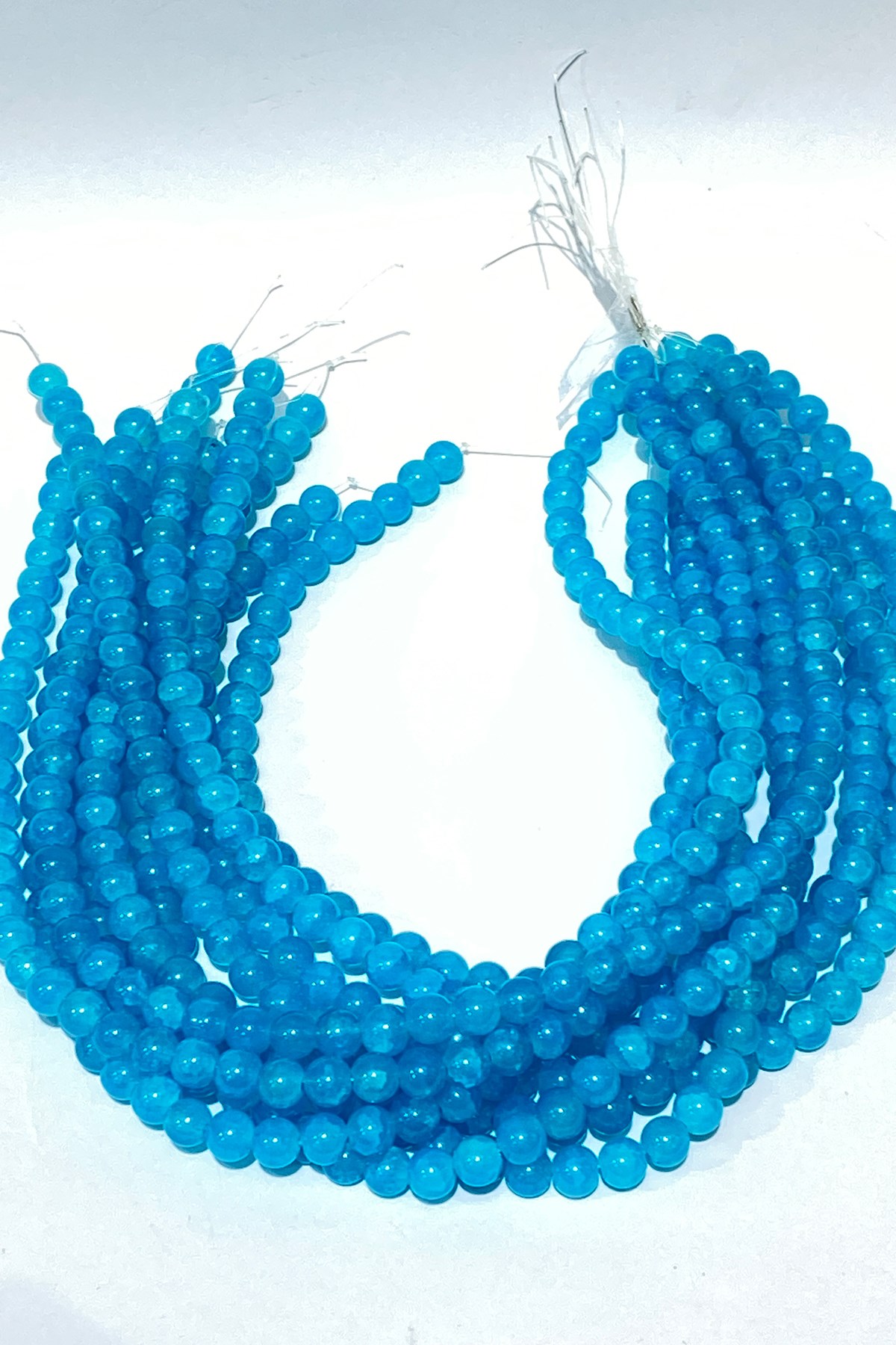 خرز زجاجي من سلسلة منقوشة 8 مم