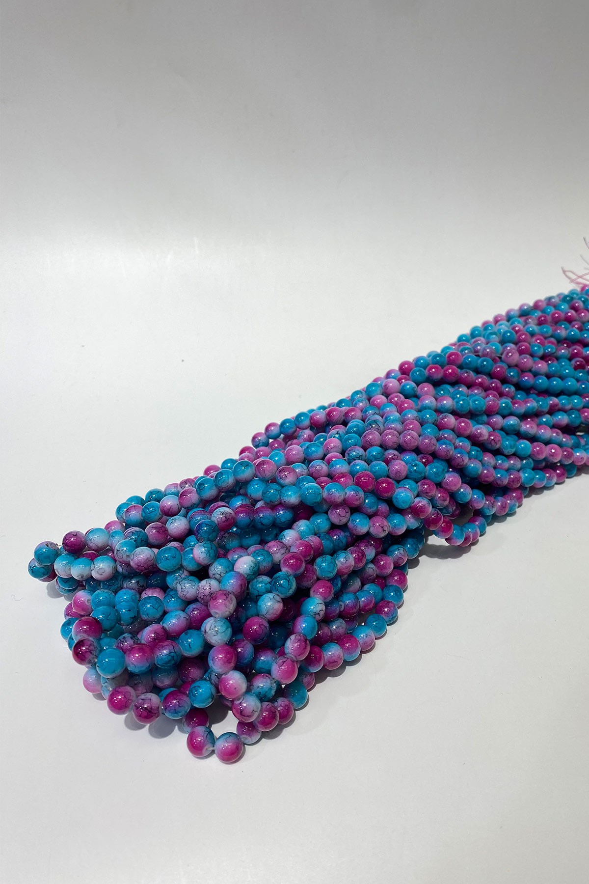 خرز زجاجي من سلسلة منقوشة 8 مم