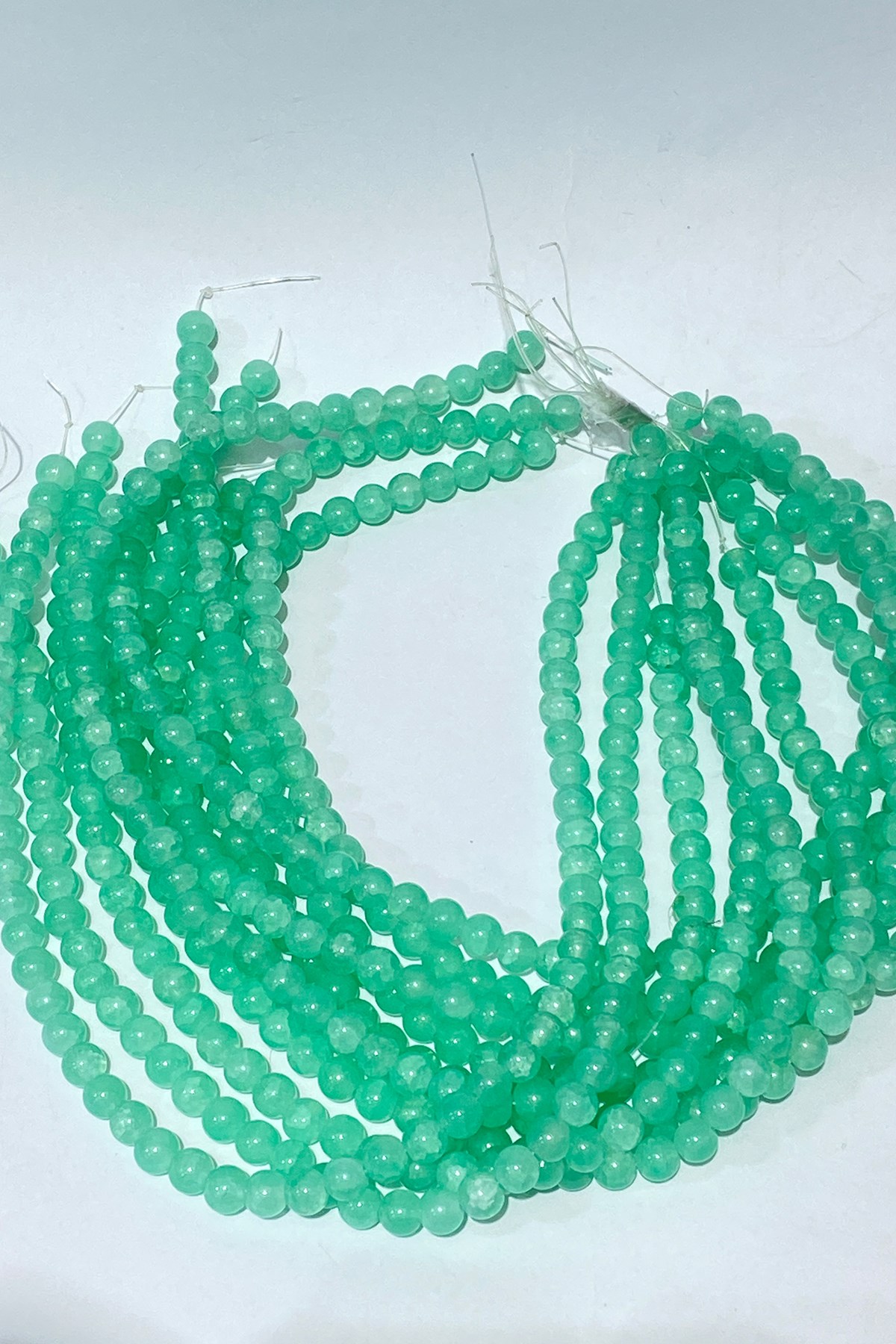 خرز زجاجي من سلسلة منقوشة 8 مم