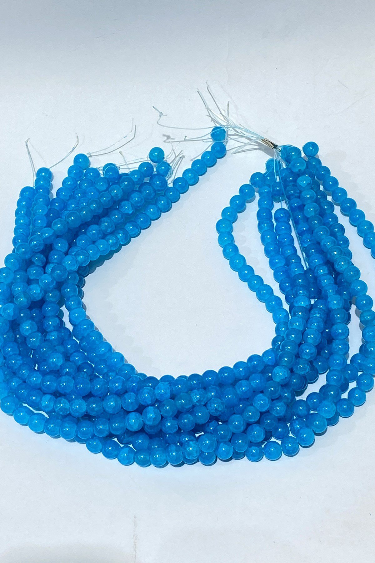 خرز زجاجي من سلسلة منقوشة 8 مم