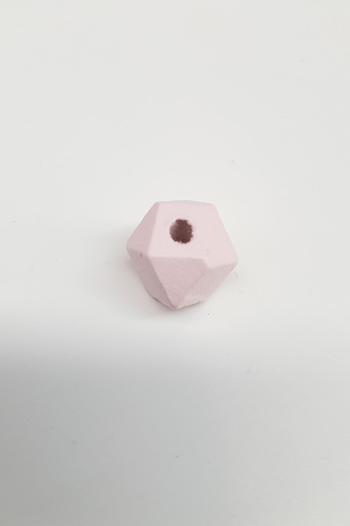 Desenli Küp Açık Pembe Ahşap Boncuk