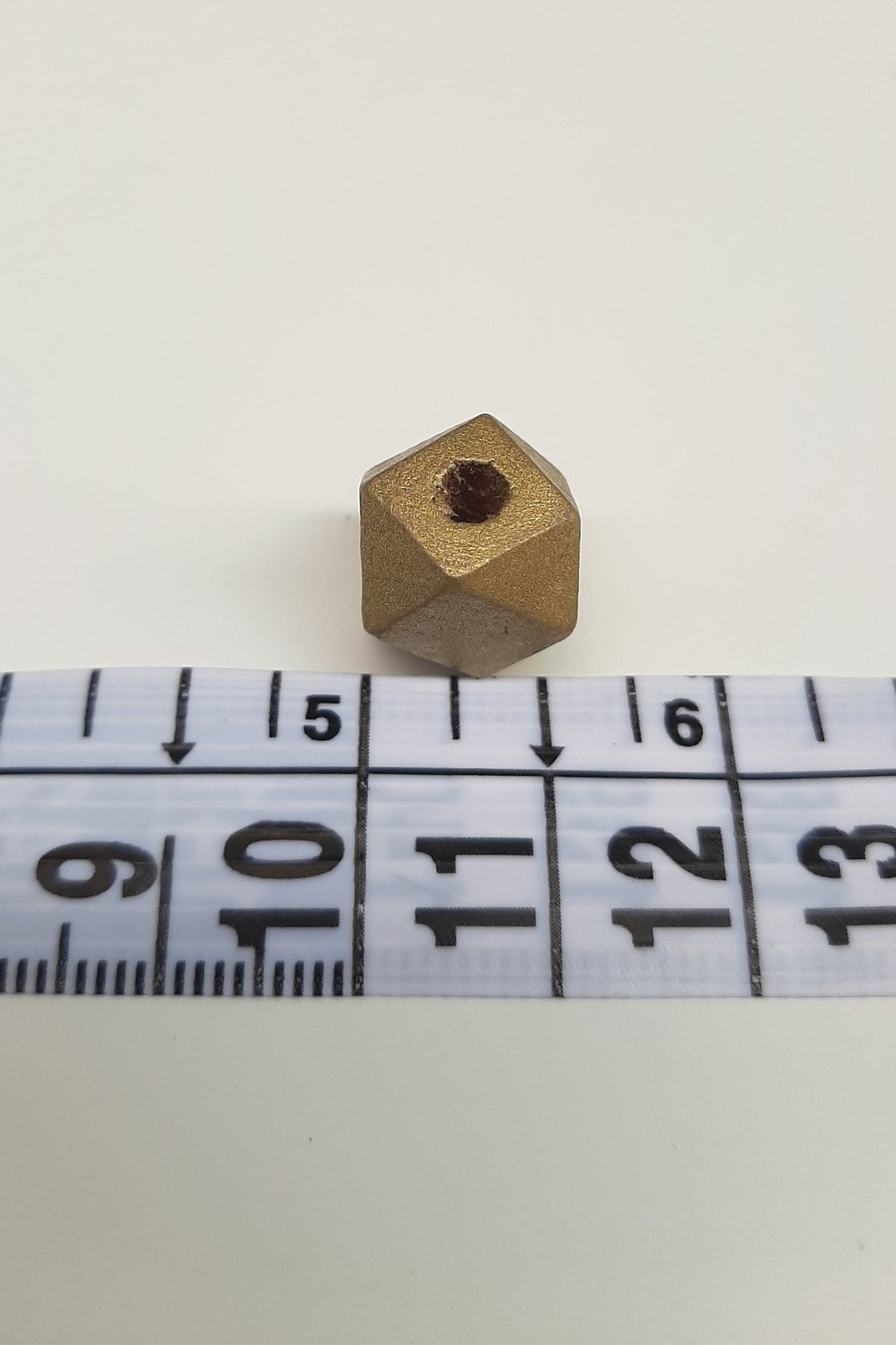 Desenli Küp Gold Renk Ahşap Boncuk