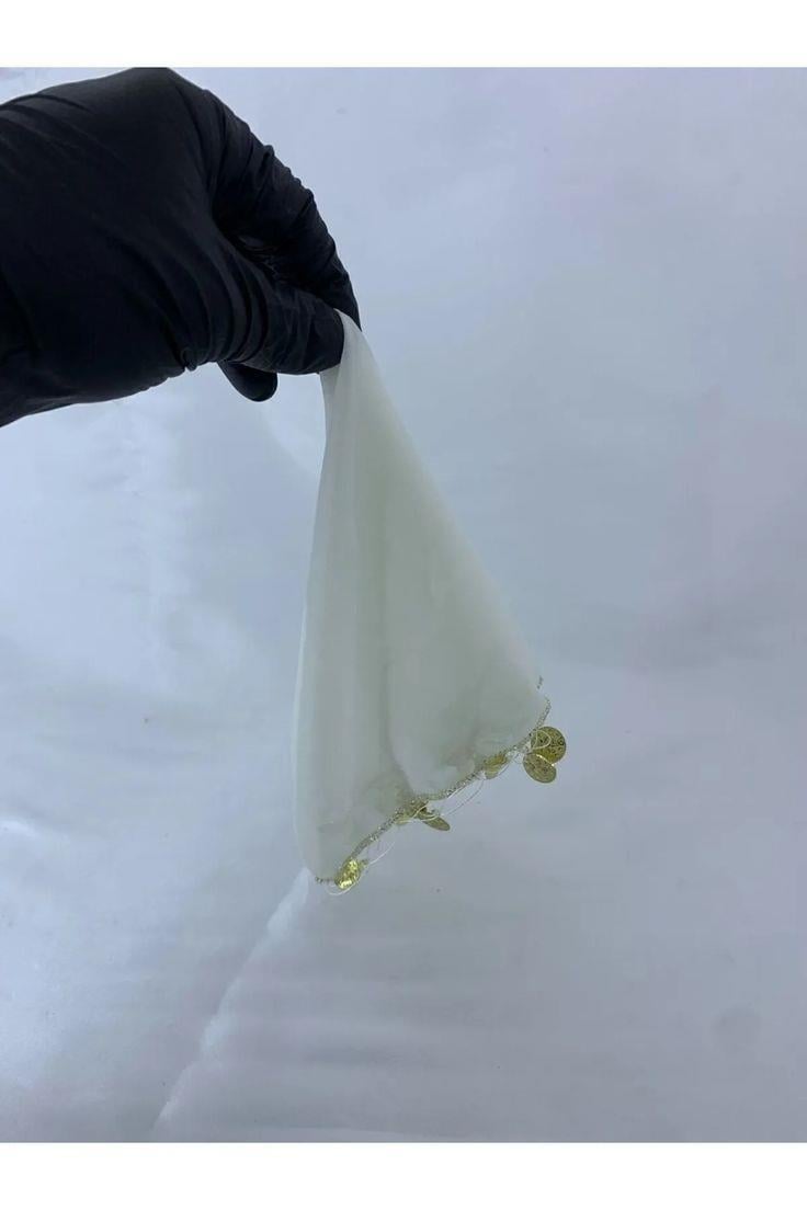 Düğün Ve Kına Geceleri Için 10lu Kumaş Halay Mendili Krem 25x25