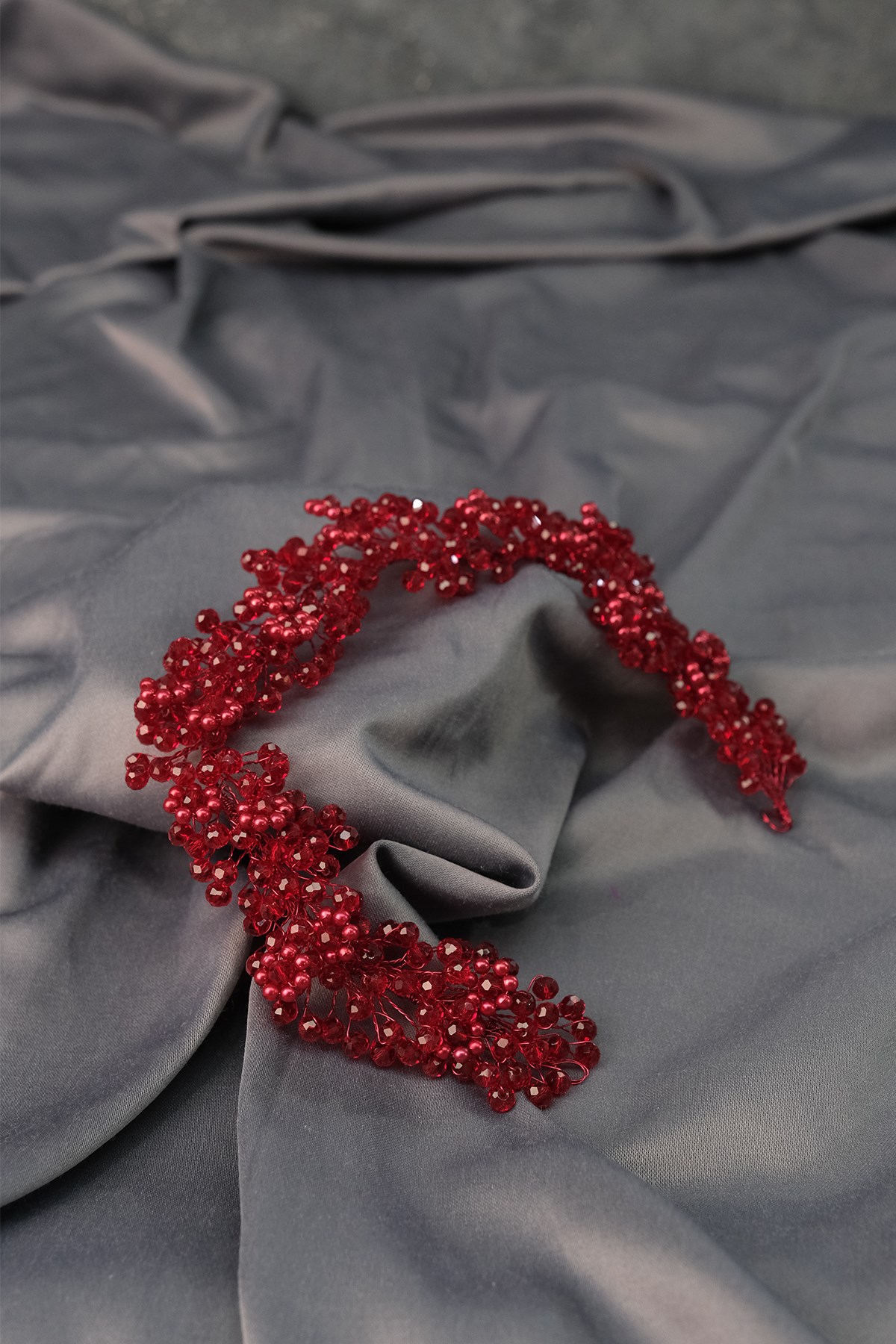 Duru Beaded Bridal Crown Hair and Turban Accessory
